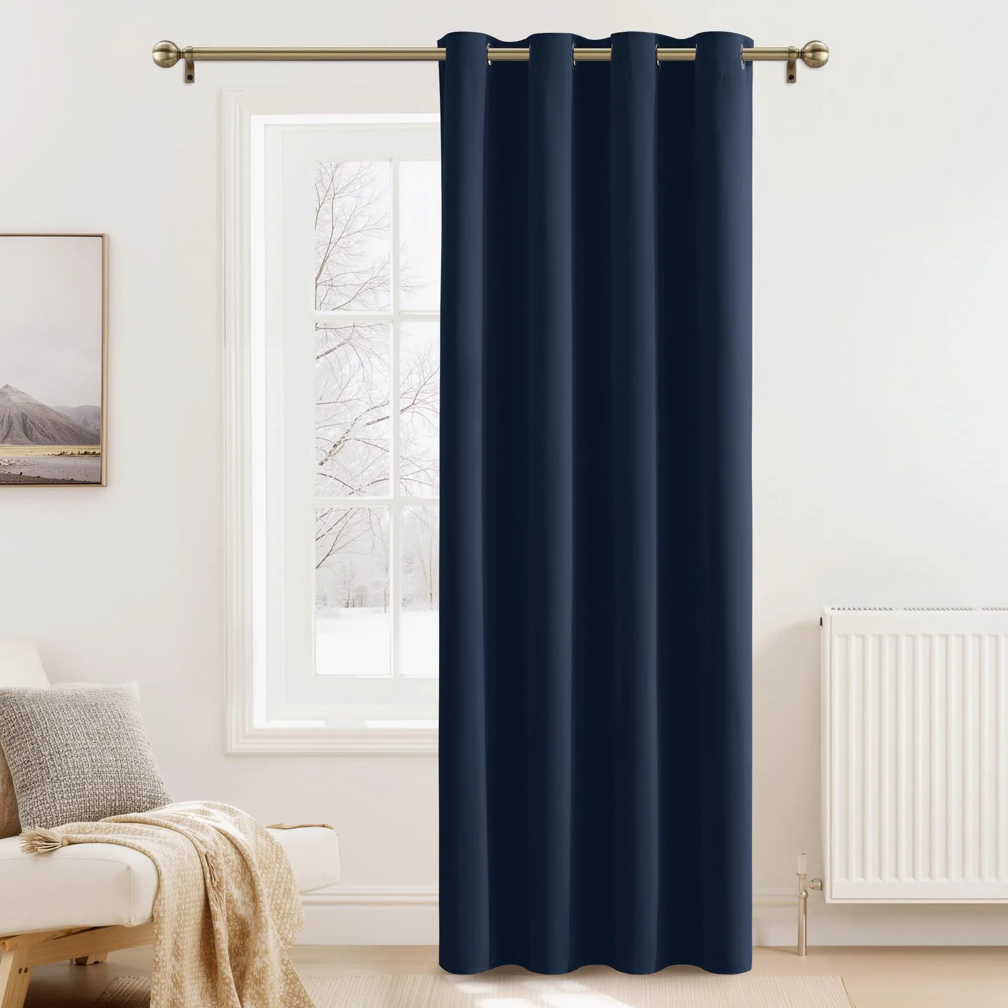 PONY DANCE Tenda Oscurante Termica da Interno per Camera da Letto, 140x240 cm, Blu Scuro - immagine 1