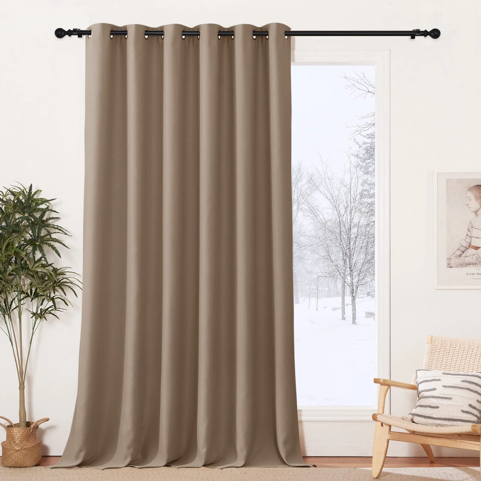 PONY DANCE Tende Oscuranti Termiche da Interno, 200L x 245A cm (1 Pannello), Moca - immagine 1