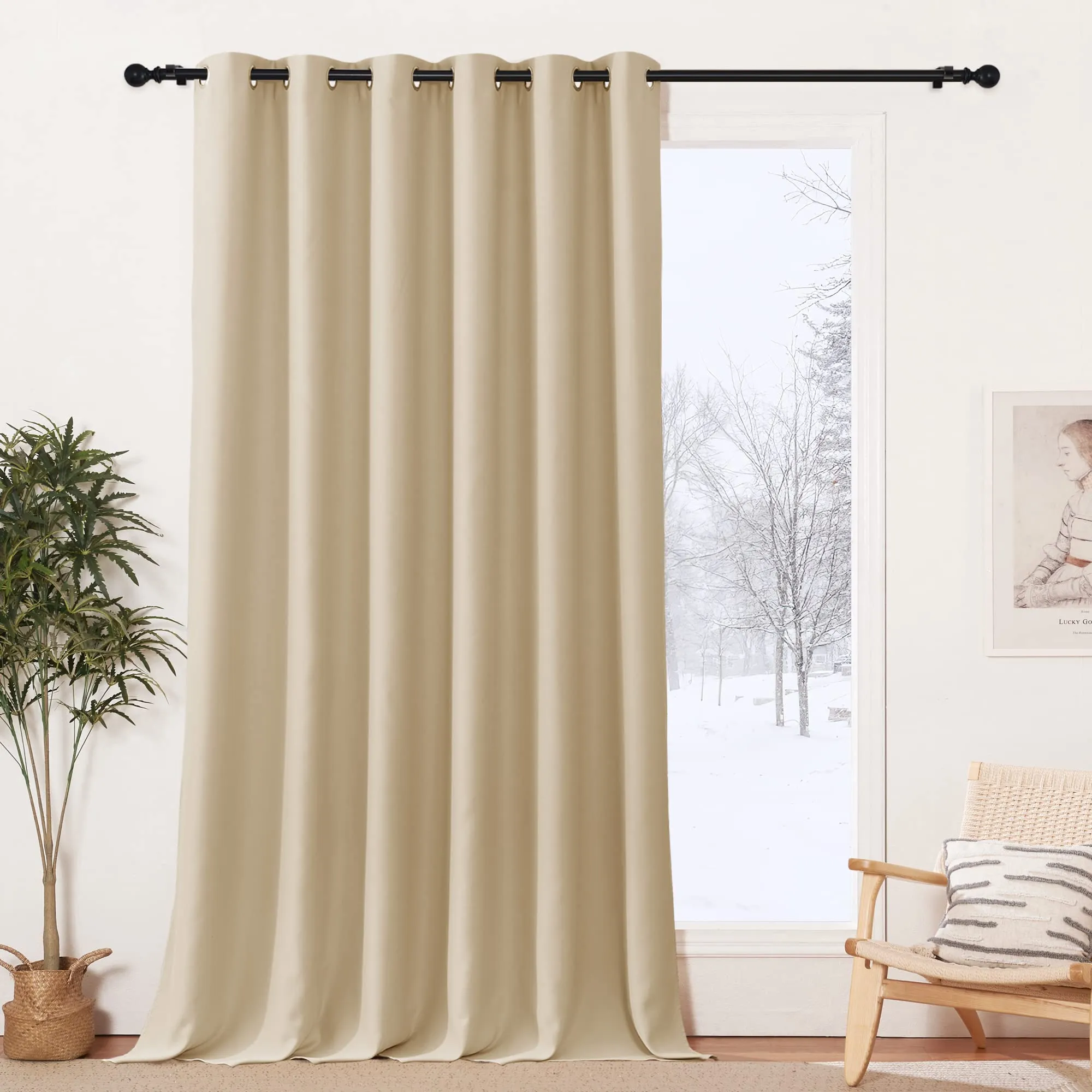 PONY DANCE Tende Oscuranti Termiche da Interno, Beige, 200L x 245A cm (1 Pannello) - immagine 2
