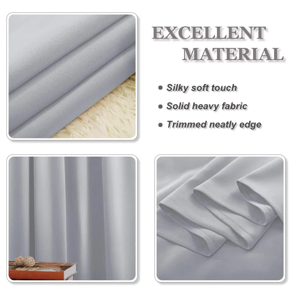 PONY DANCE Tenda Corta Oscurante Termica Isolante 132L x 158A cm, Grigio Chiaro - immagine 7