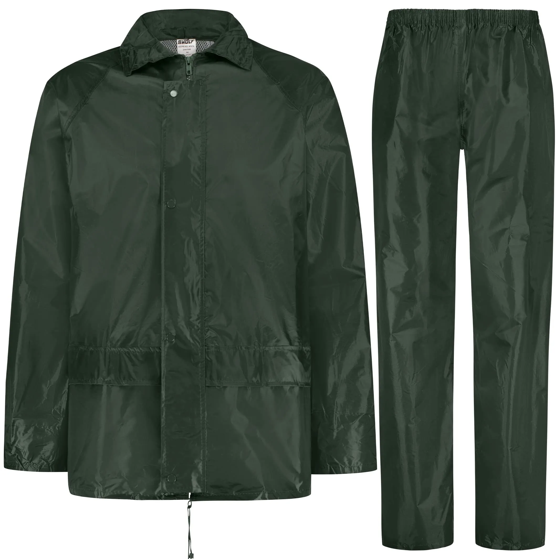 BWOLF Himalaya Tuta Antipioggia Giacca e Pantaloni Verde scuro M - immagine 1