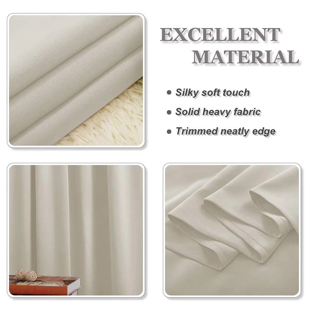 PONY DANCE Tenda Oscurante Termica con Anelli, 1 Pannello 200 x 210 cm, Beige Chiaro - immagine 8
