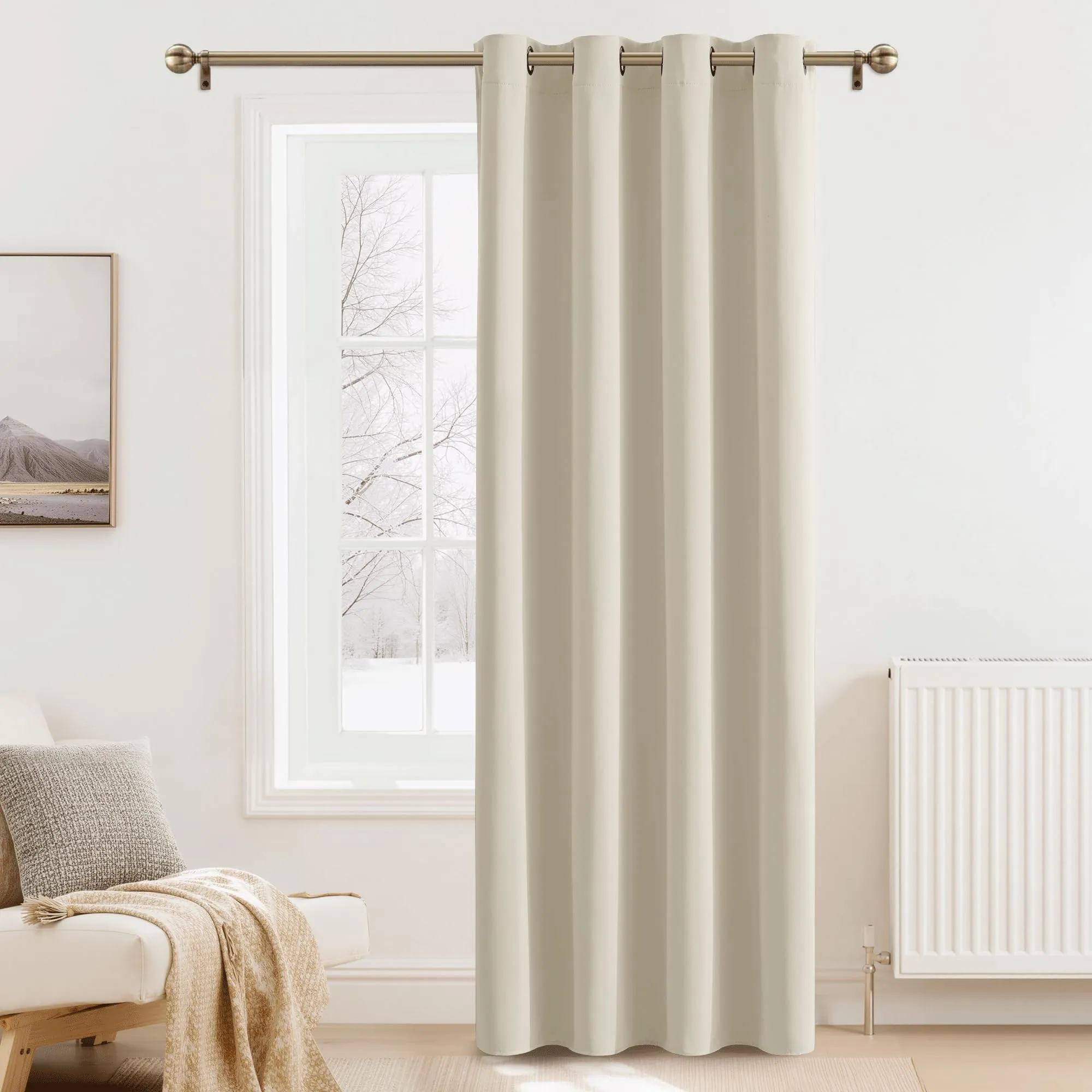 PONY DANCE Tenda Oscurante Termica da Interno, 140 x 240 cm, Beige Chiaro - immagine 1