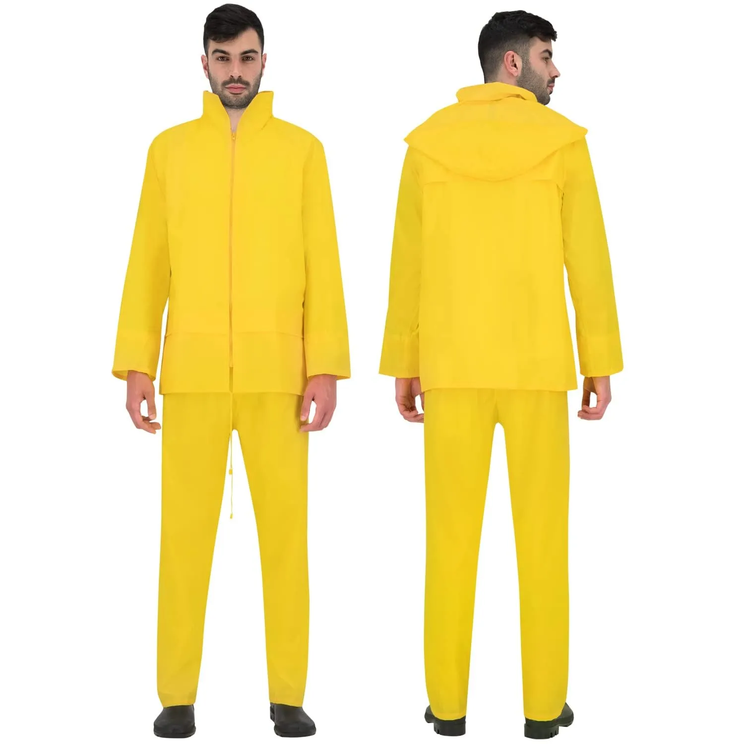 BWOLF Himalaya Tuta Antipioggia Moto con Giacca e Pantaloni, Giallo, 3XL - immagine 3