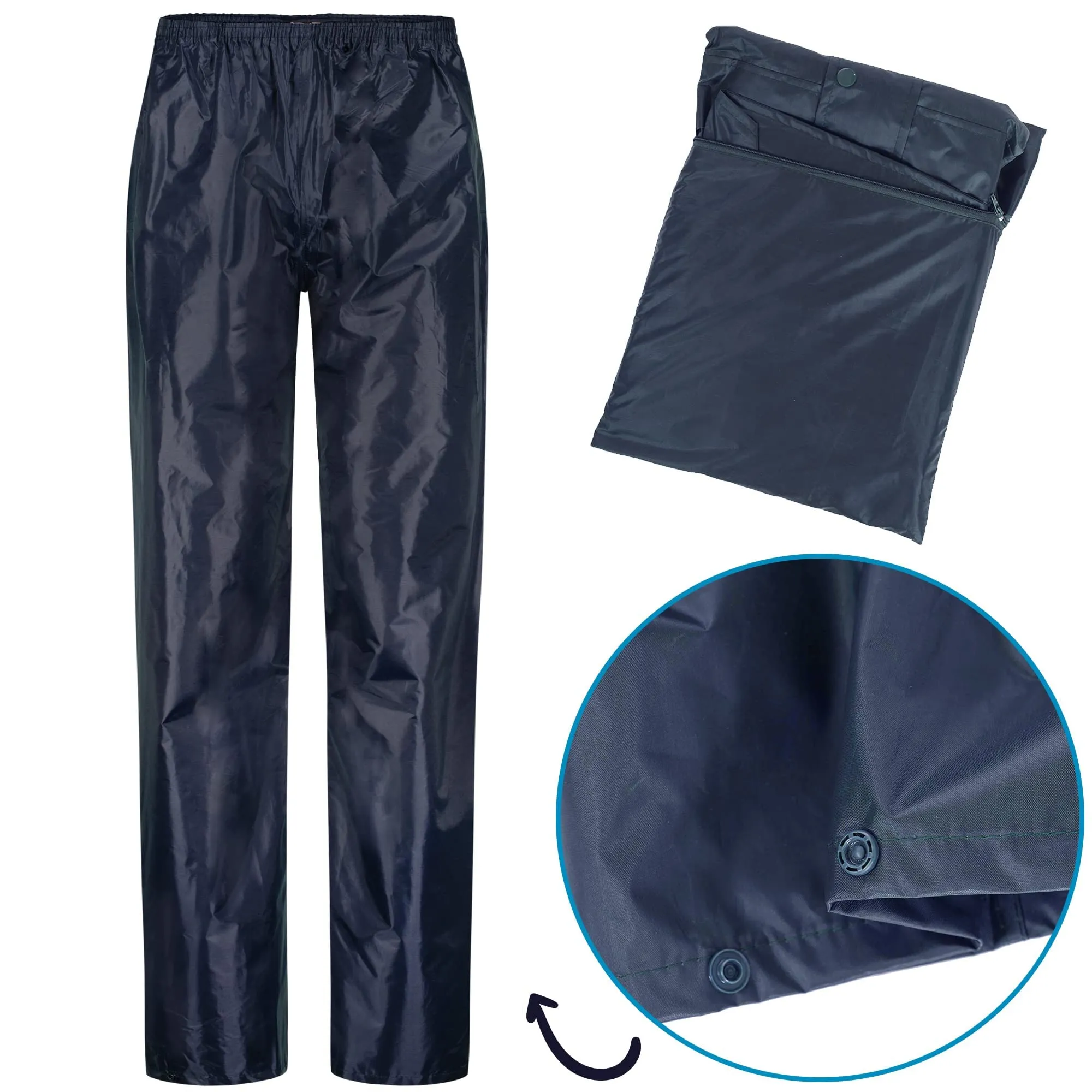 BWOLF Himalaya Tuta Antipioggia Moto Unisex con Giacca e Pantaloni - Blu - 4XL - immagine 4