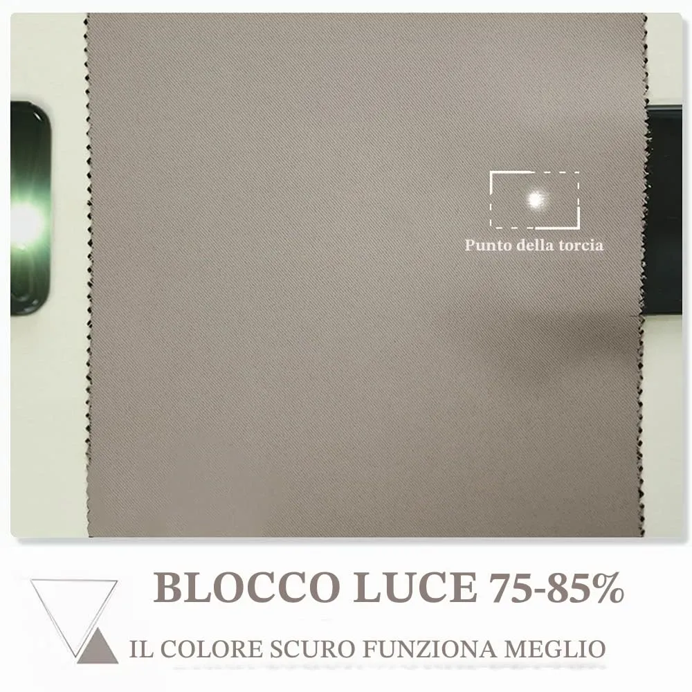 PONY DANCE Tende Corte Cucina Oscuranti Termiche Isolanti, 132x137 cm, 1 Pannello, Sabbia - immagine 3