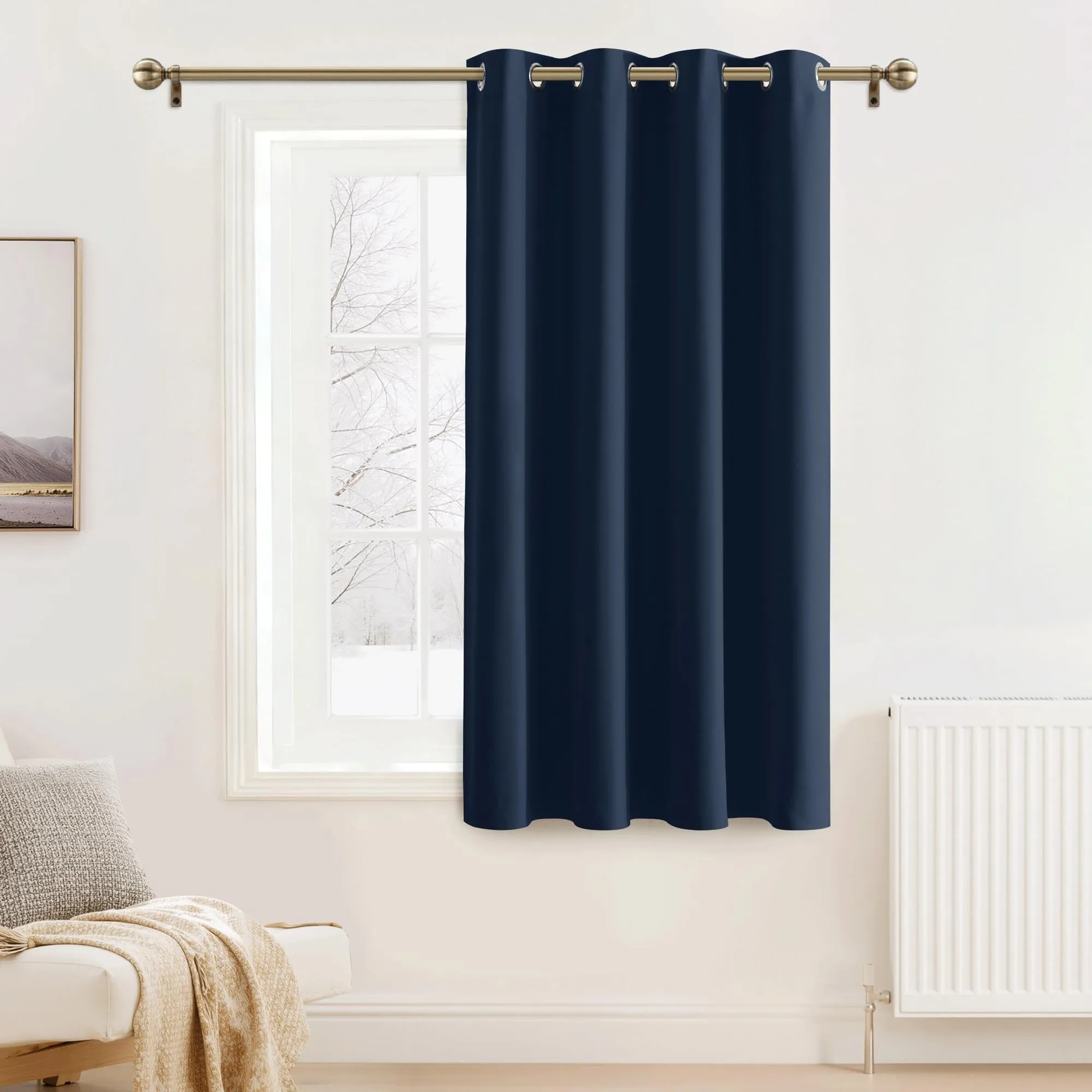 Pony Dance Tenda Corta Oscurante Termica Isolante, 132x90 cm, Blu Scuro - immagine 1