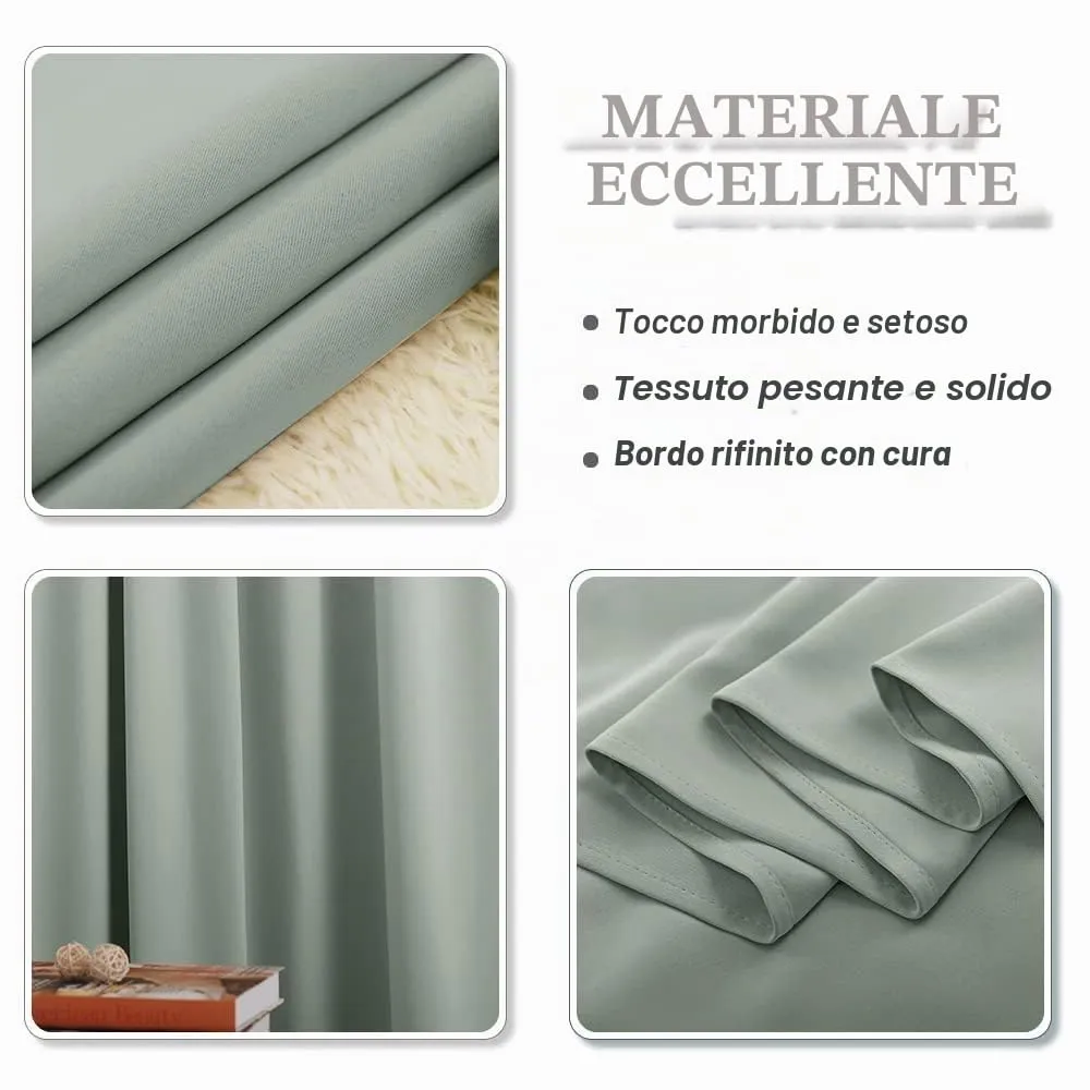 PONY DANCE Tenda Oscurante Termica da Interno, 140x180 cm, Verde Salvia - immagine 8