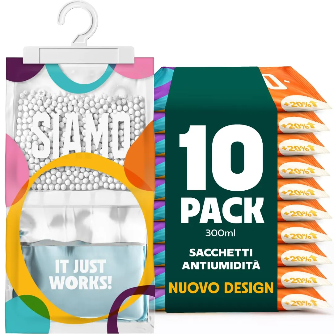 Siamo Sacchetti Deumidificatori Antimuffa, 10 Pack - immagine 1