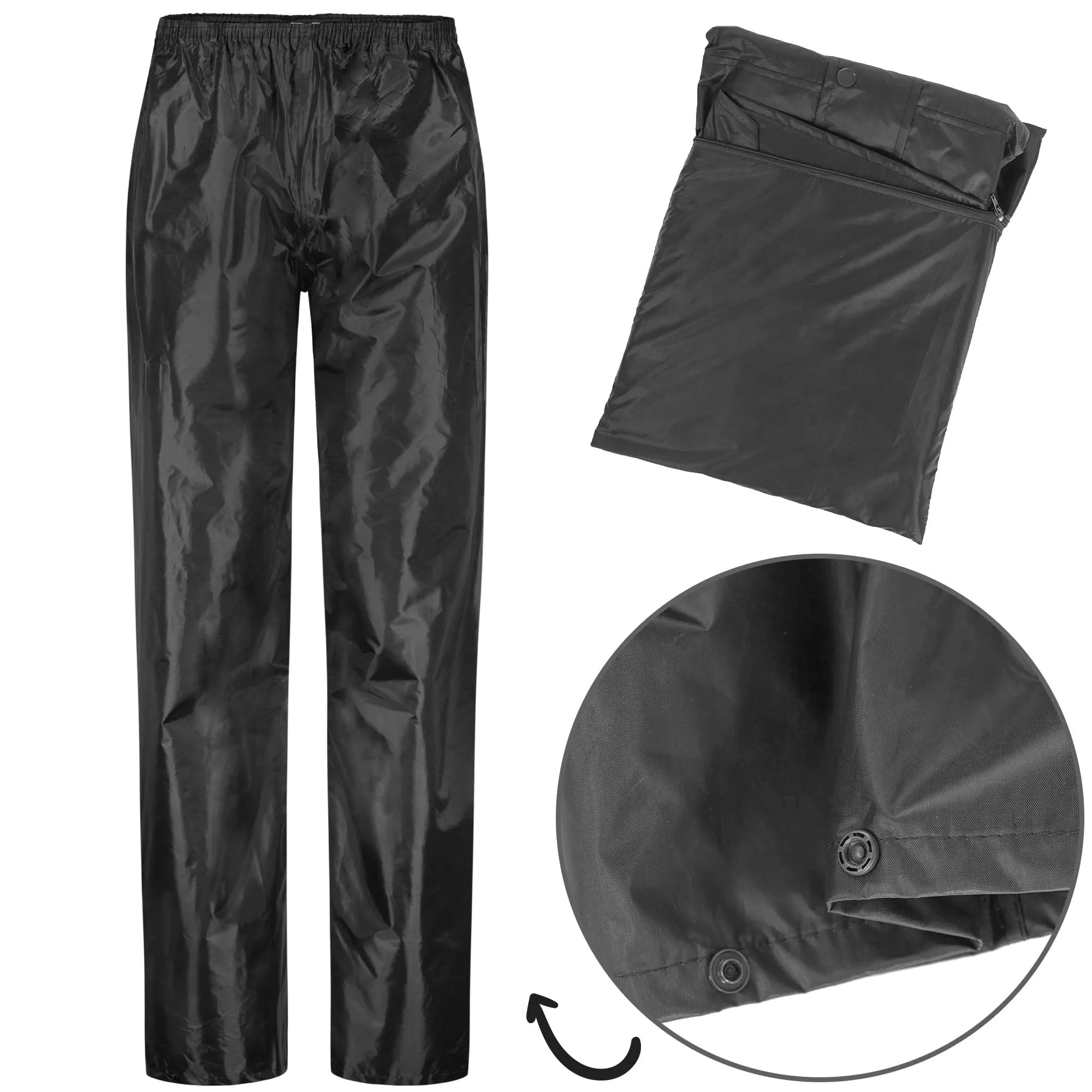 BWOLF Himalaya Set Antipioggia Giacca e Pantaloni, Nero - immagine 4