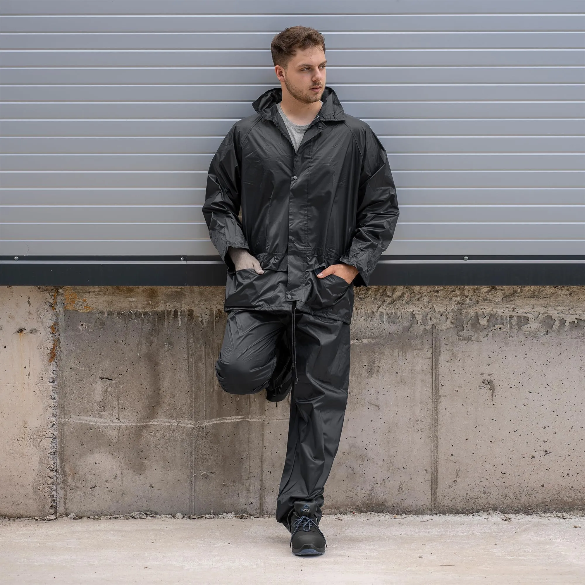 BWOLF Himalaya Set Antipioggia Giacca e Pantaloni, Nero - immagine 5