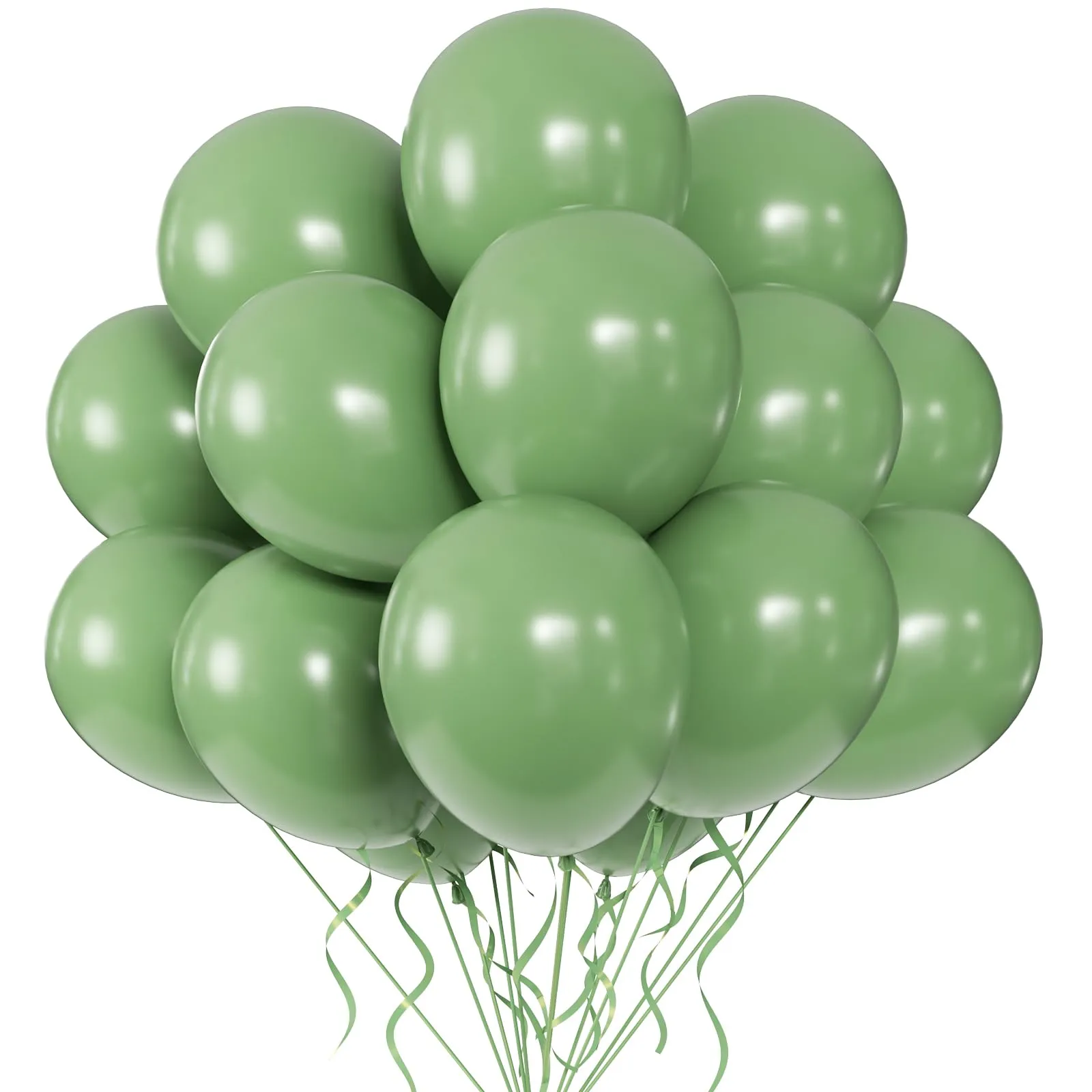 Yehnda Palloncini Verde Salvia Oliva, 100 pezzi, 30 cm - immagine 1
