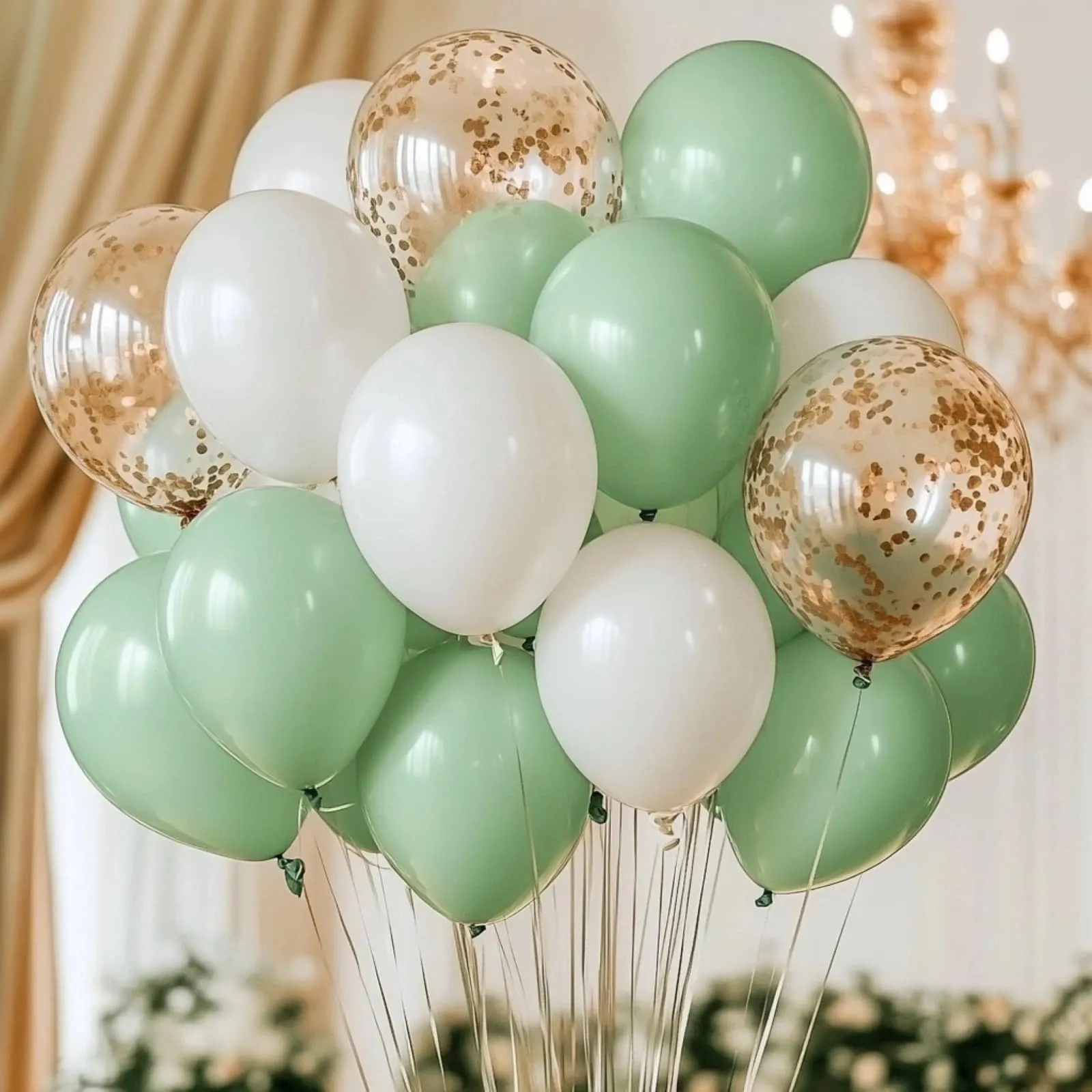 Yehnda Palloncini Verde Salvia Oliva, 100 pezzi, 30 cm - immagine 4