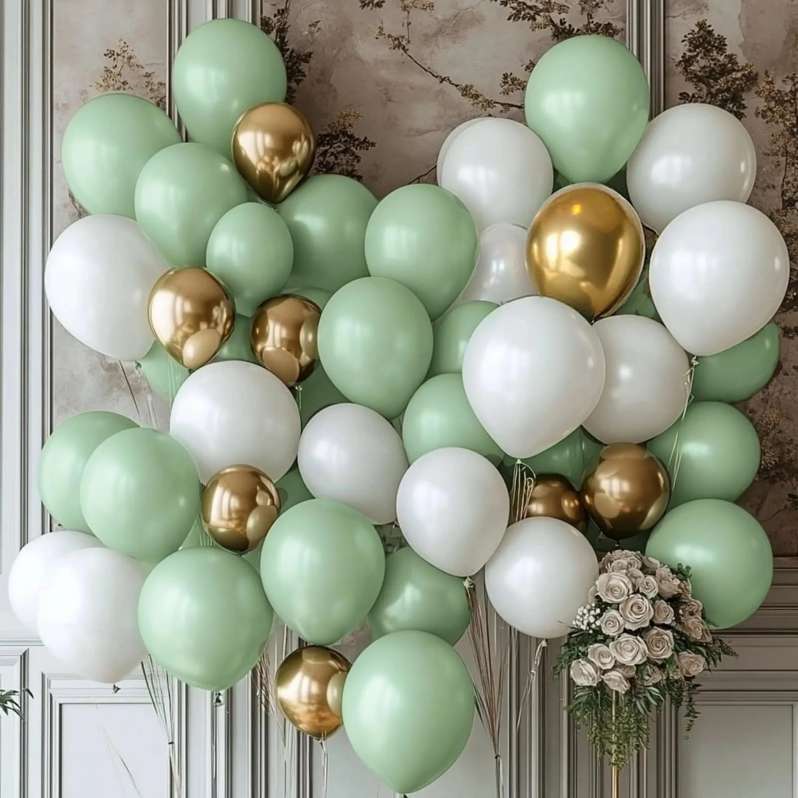 Yehnda Palloncini Verde Salvia Oliva, 100 pezzi, 30 cm - immagine 5