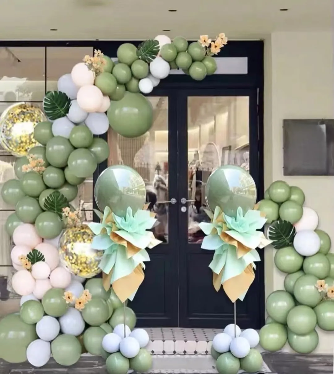 Yehnda Palloncini Verde Salvia Oliva, 100 pezzi, 30 cm - immagine 6