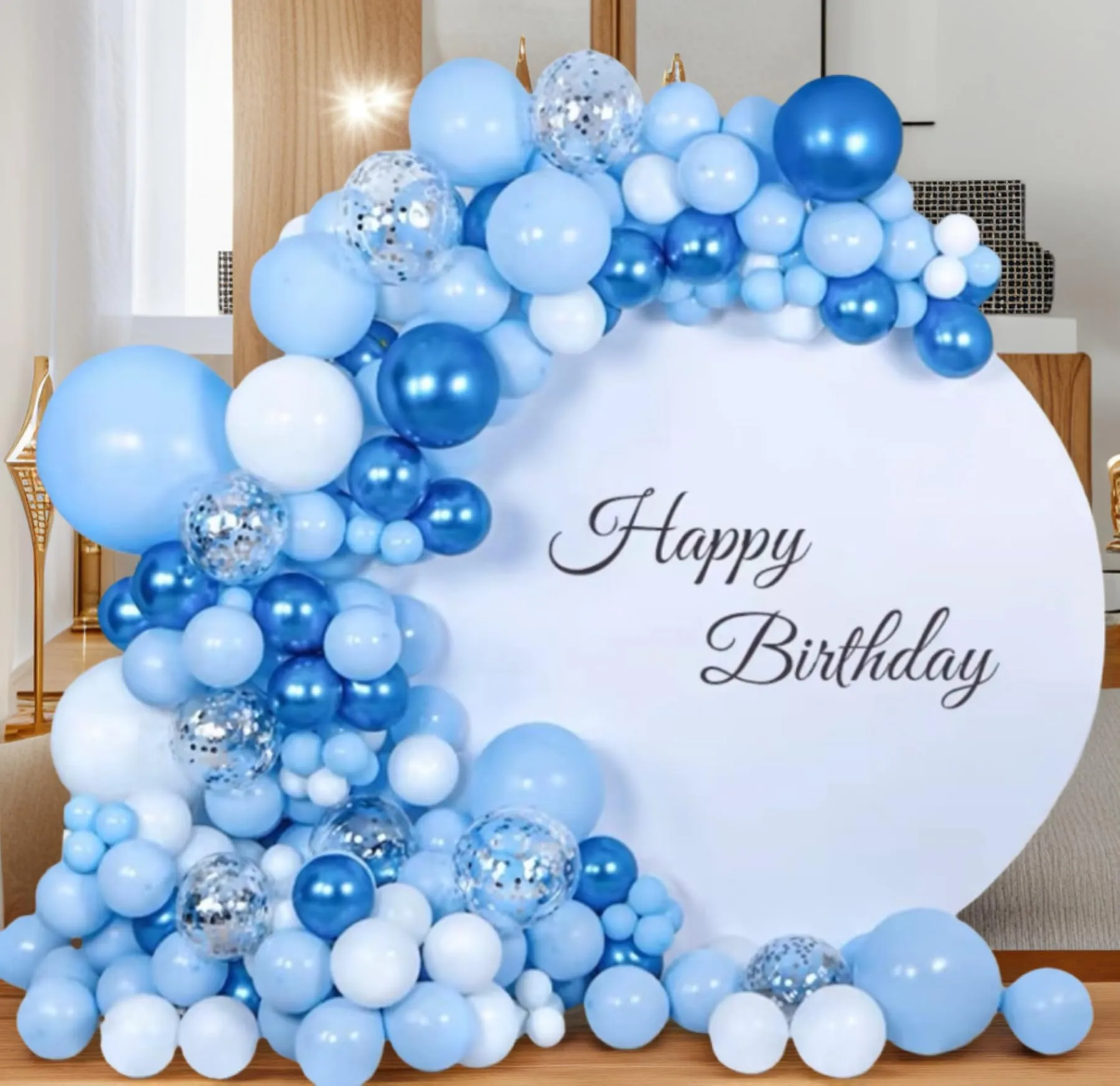 Yehnda Palloncini in Lattice Blu Pastello, 100 Pezzi, 30 cm - immagine 3