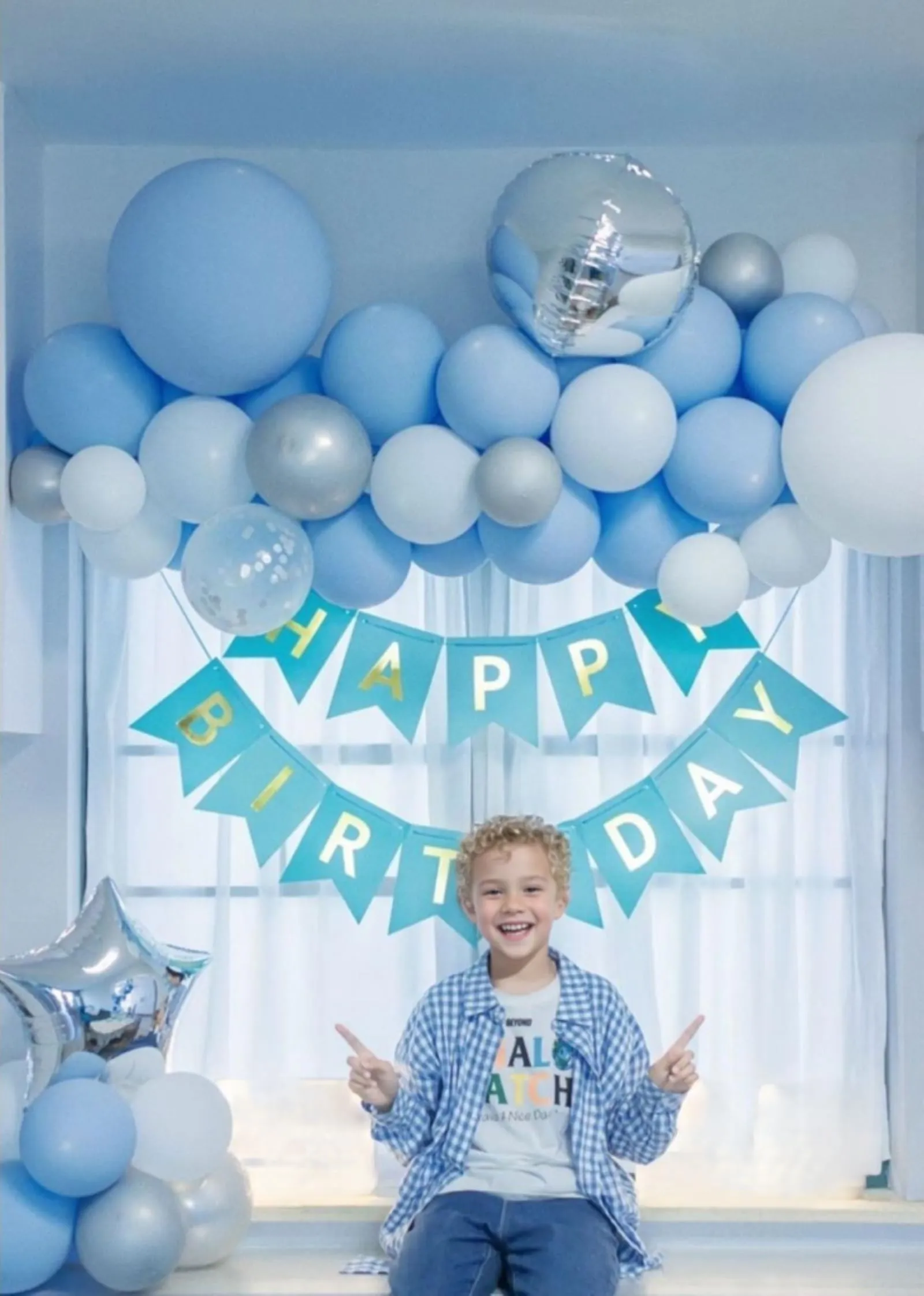 Yehnda Palloncini in Lattice Blu Pastello, 100 Pezzi, 30 cm - immagine 6