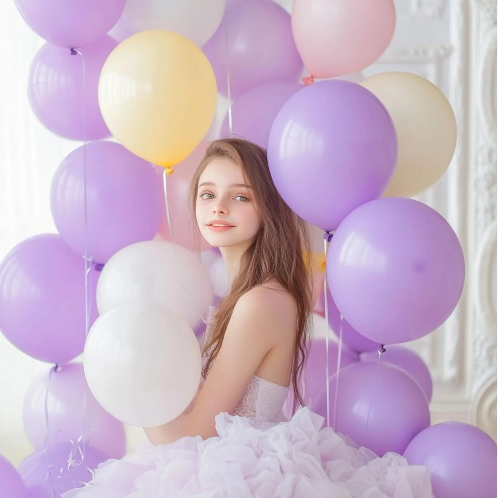 Yehnda Palloncini Viola Lilla Pastello in Lattice Macaron, 100 pezzi, 30 cm - immagine 3