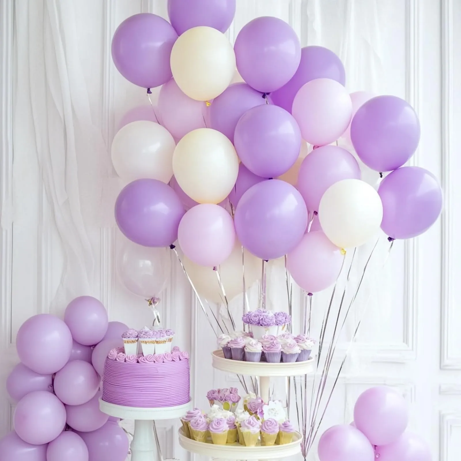 Yehnda Palloncini Viola Lilla Pastello in Lattice Macaron, 100 pezzi, 30 cm - immagine 6