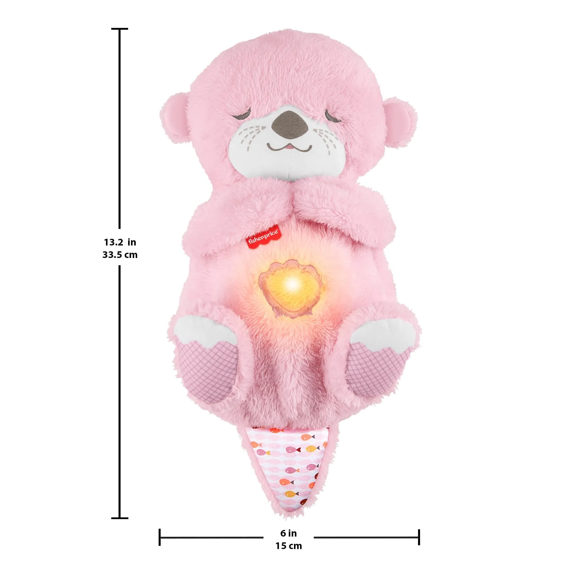 Fisher-Price Lontra Rosa Soffice Relax Peluche Sensoriale con Movimento Respiratorio, Luci e Melodie, JLJ33 - immagine 3