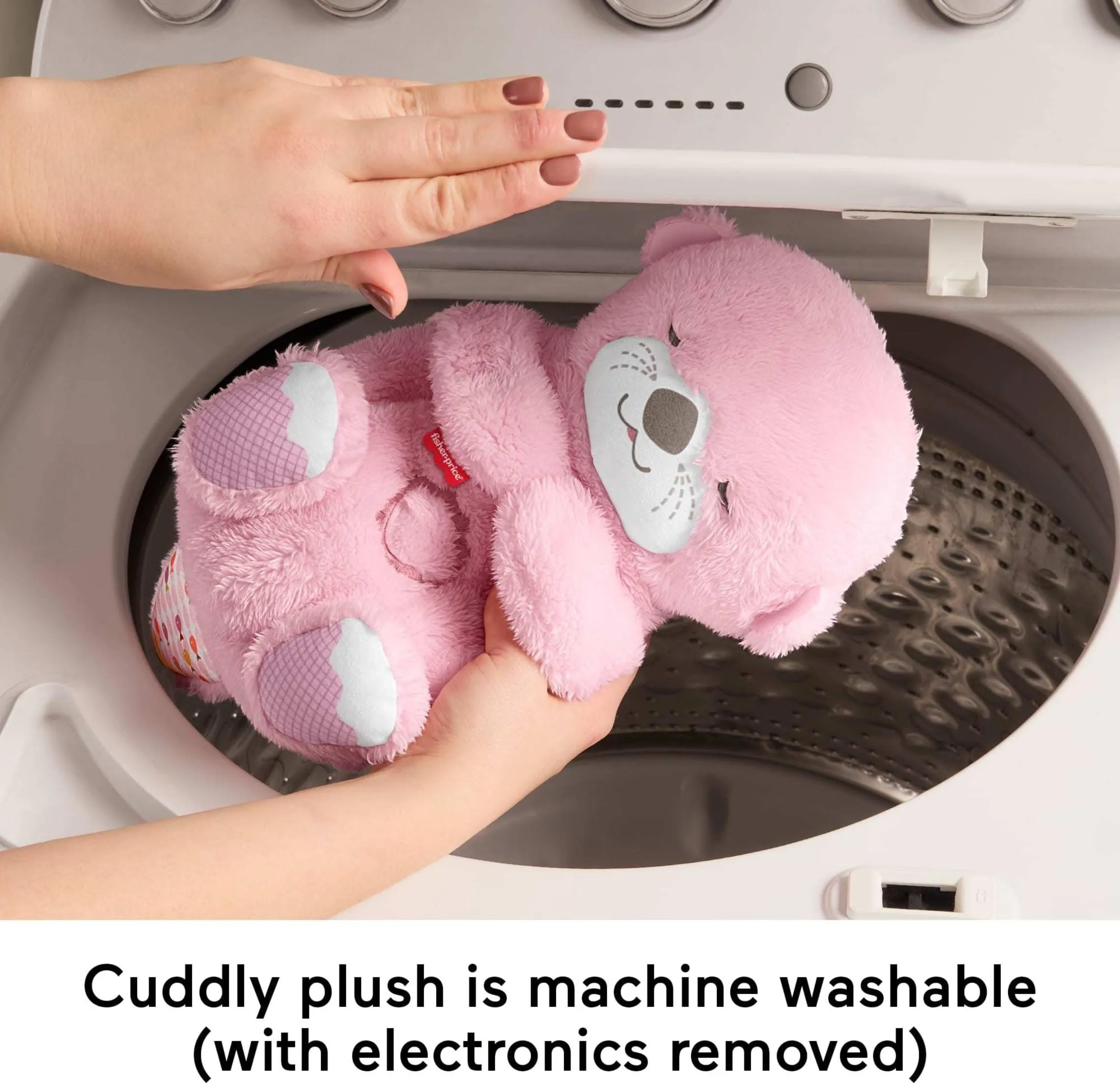 Fisher-Price Lontra Rosa Soffice Relax Peluche Sensoriale con Movimento Respiratorio, Luci e Melodie, JLJ33 - immagine 6