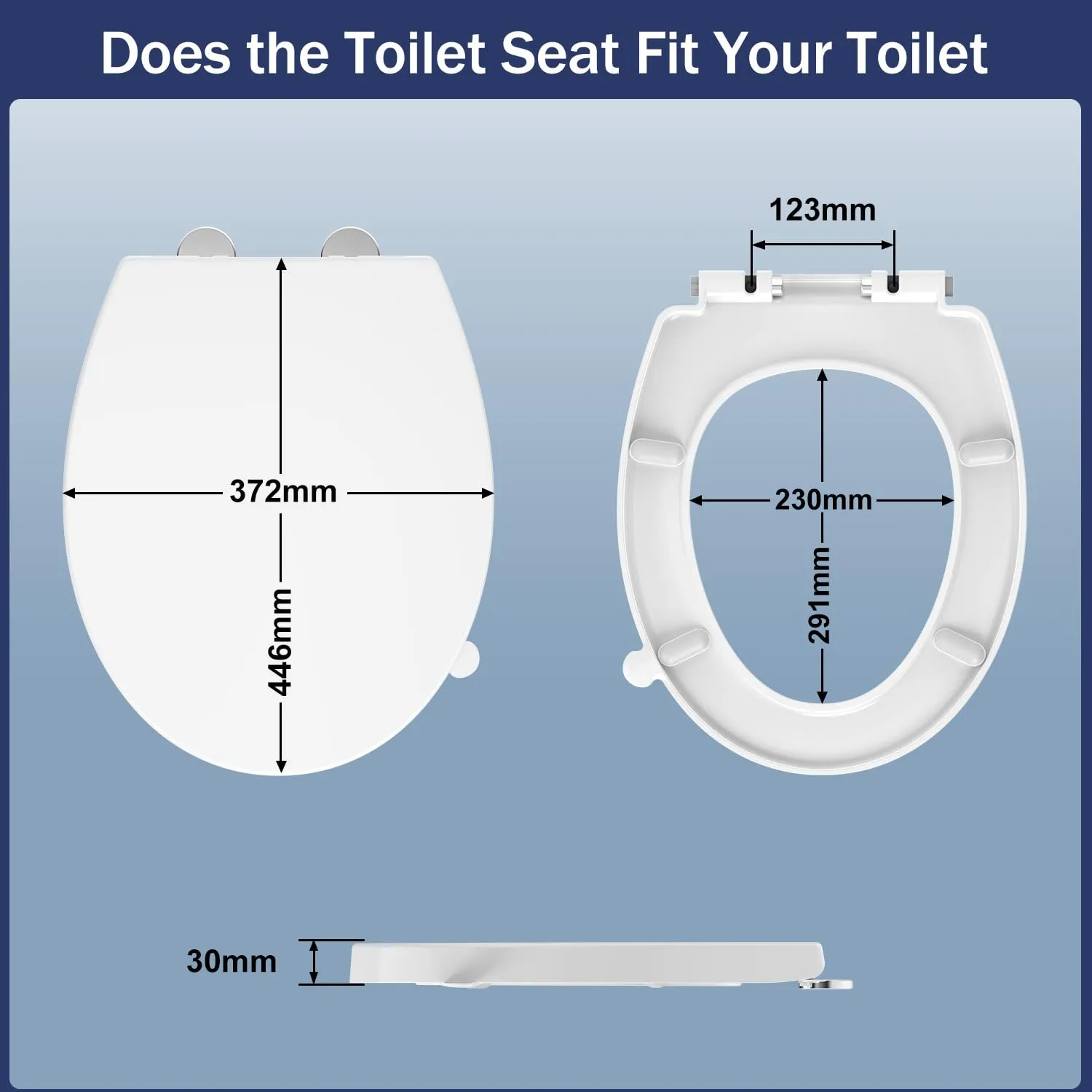 YEAUPE PRO Tavoletta WC Universale Forma O in PP, Chiusura Ammortizzata, Bianco - immagine 2