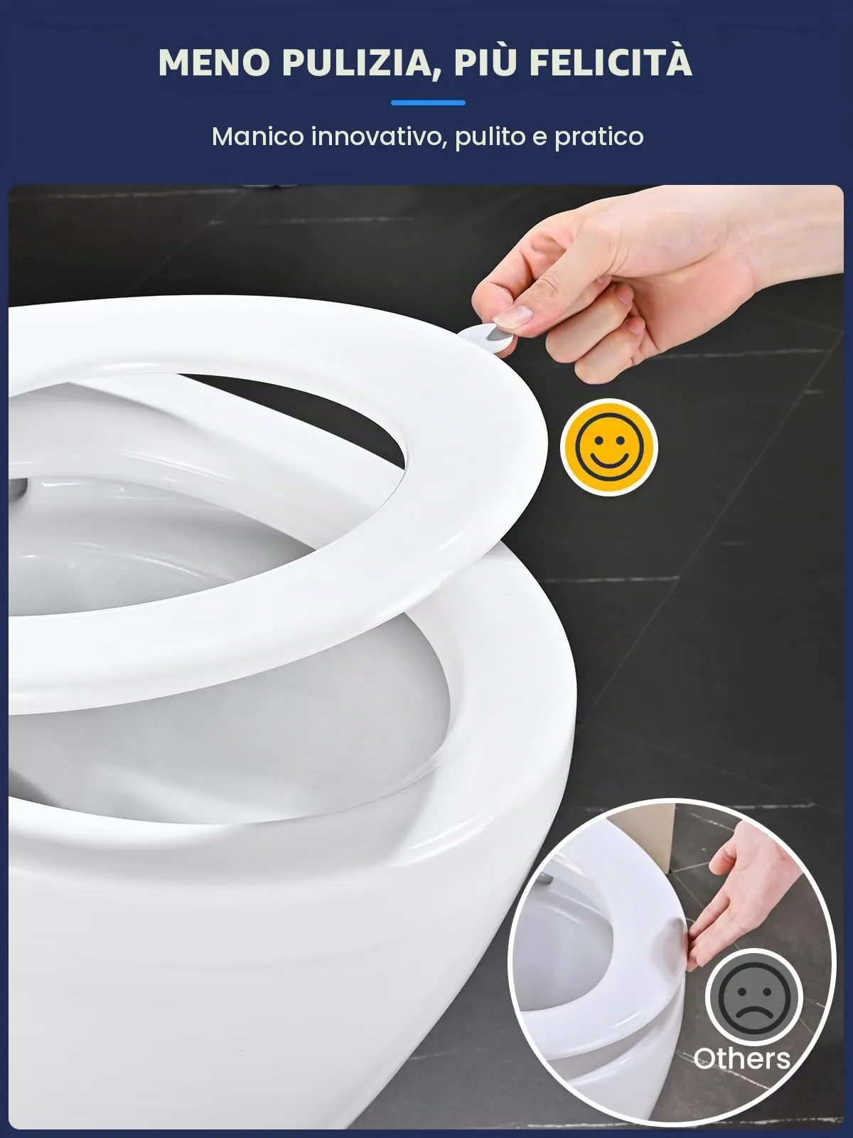 YEAUPE PRO Tavoletta WC Universale Forma O in PP, Chiusura Ammortizzata, Bianco - immagine 6