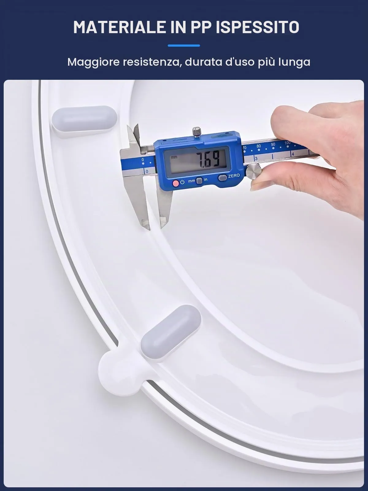 YEAUPE PRO Tavoletta WC Universale Forma O in PP, Chiusura Ammortizzata, Bianco - immagine 7
