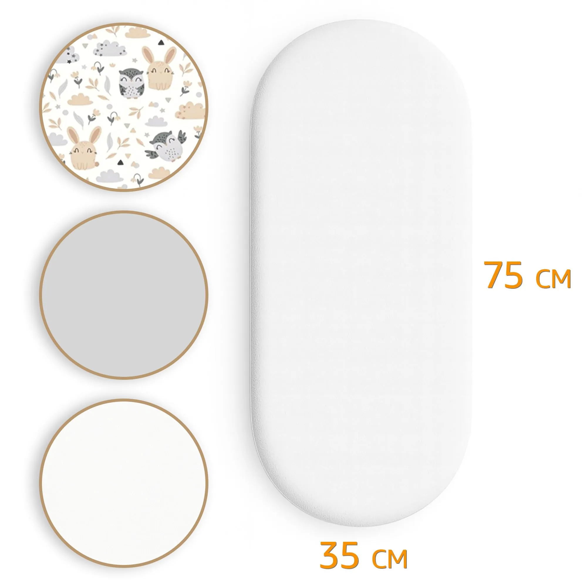 Totsy Baby Set di 3 Lenzuola con Angoli e Coprimaterasso Impermeabile per Passeggino, 35x75 cm - immagine 2