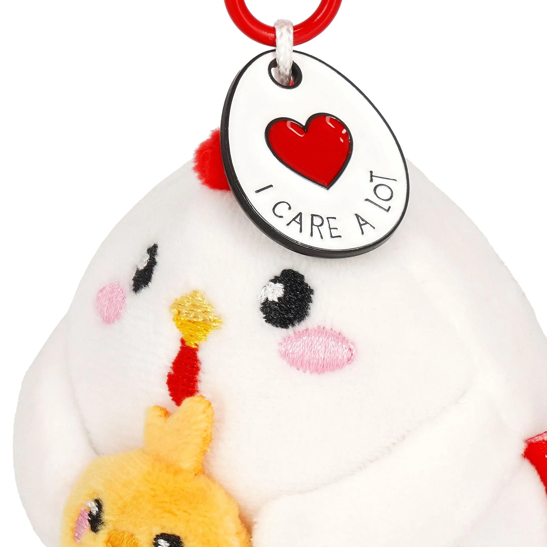 Legami Portachiavi Super Soft Hen, Peluche con Messaggio Inciso e Moschettone in Zinco, 7x11 cm - immagine 3