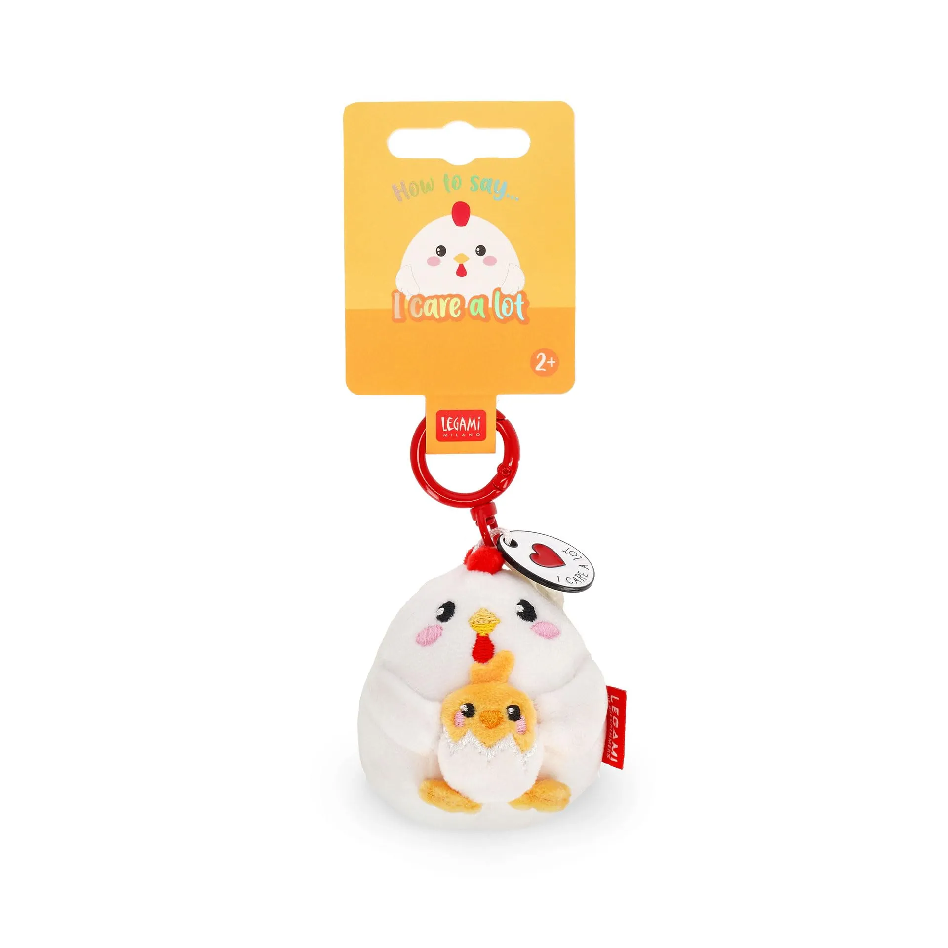 Legami Portachiavi Super Soft Hen, Peluche con Messaggio Inciso e Moschettone in Zinco, 7x11 cm - immagine 4