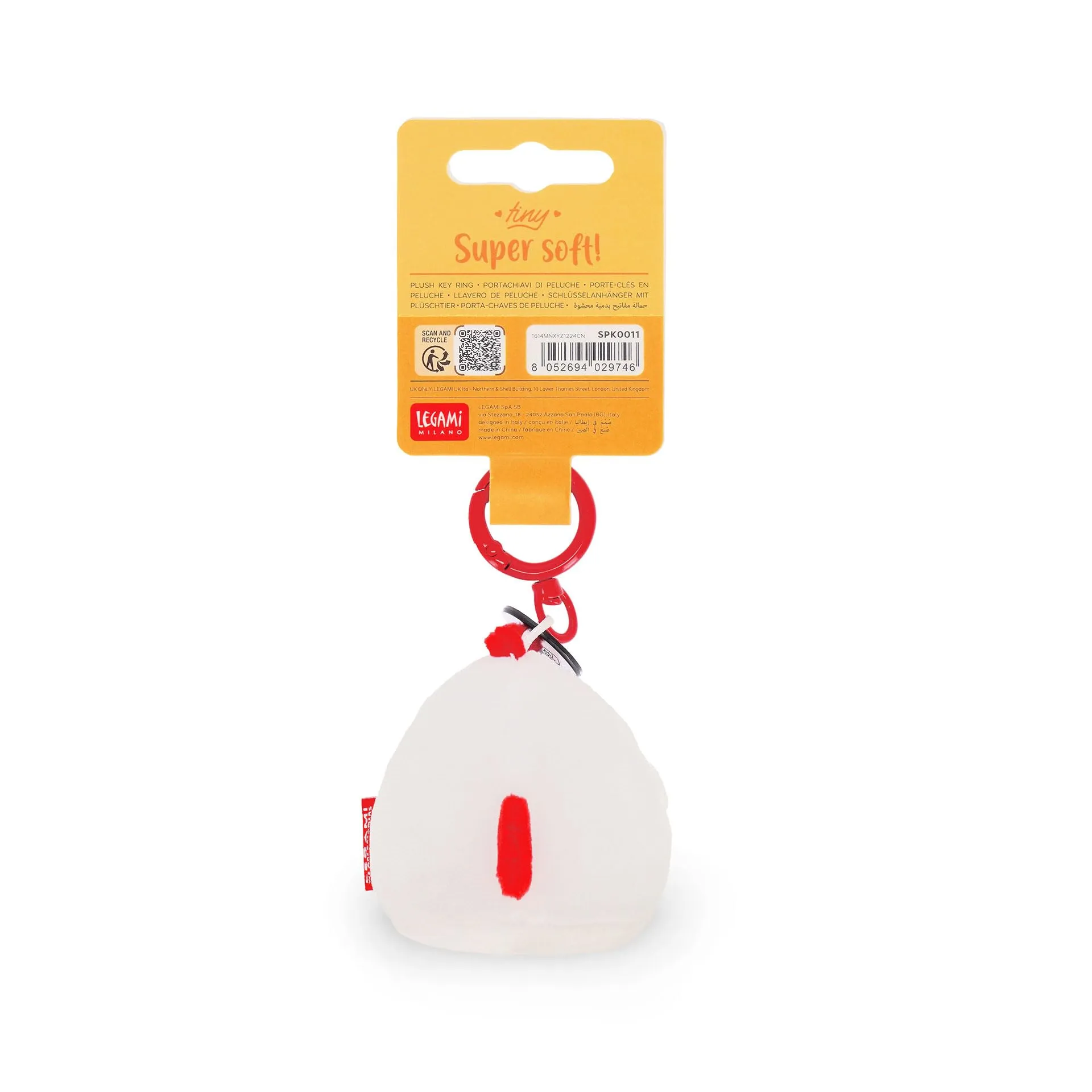 Legami Portachiavi Super Soft Hen, Peluche con Messaggio Inciso e Moschettone in Zinco, 7x11 cm - immagine 5
