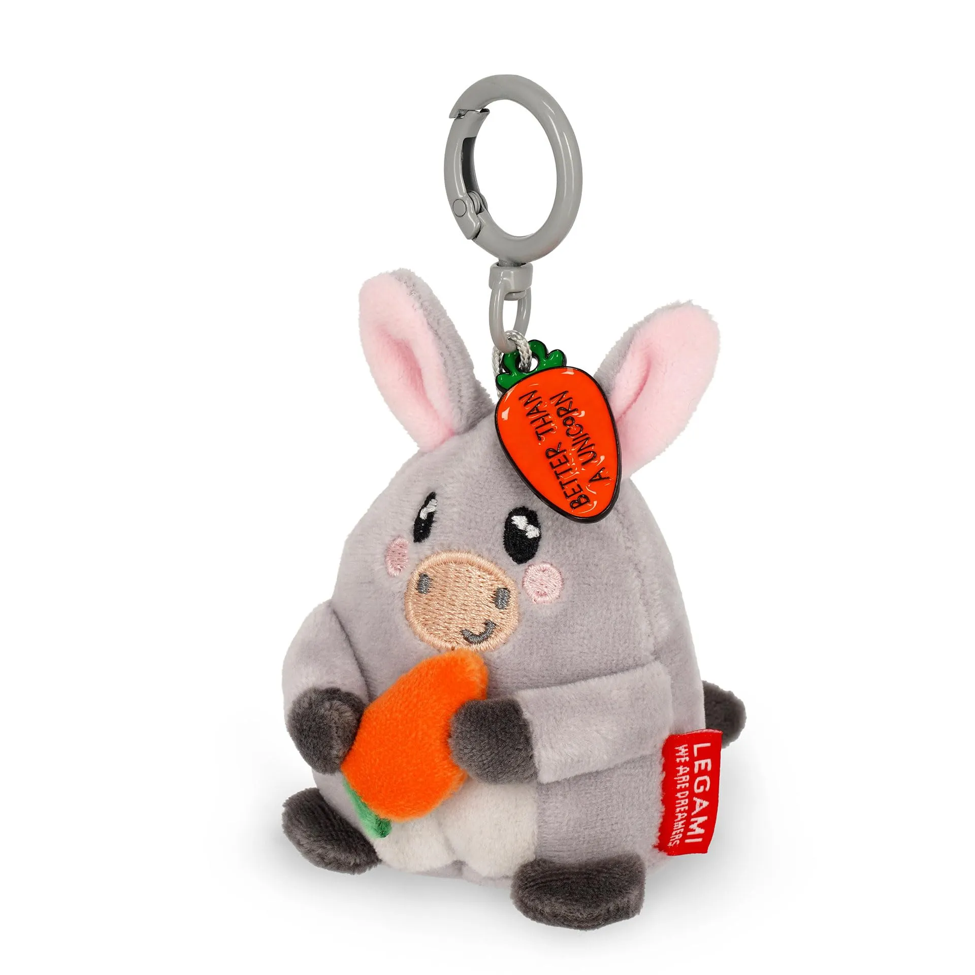 Legami Portachiavi Super Soft Donkey, Peluche con Messaggio Inciso e Moschettone, 7x11 cm - immagine 2