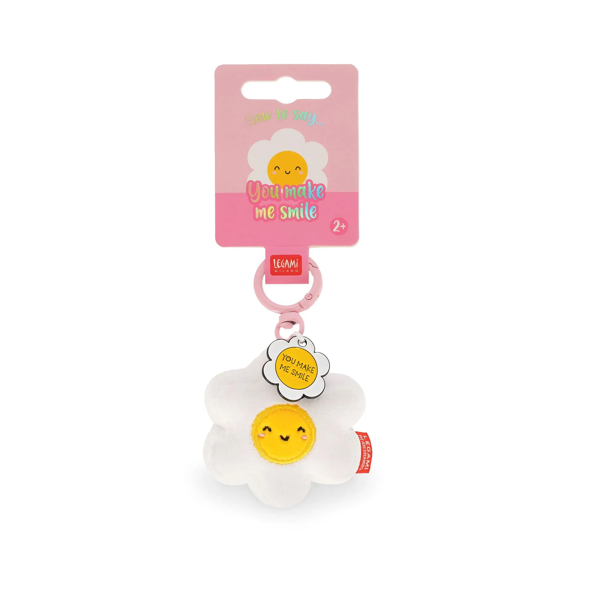 Legami Portachiavi Super Soft Daisy, Peluche con Messaggio e Moschettone, 7x11 cm - immagine 4