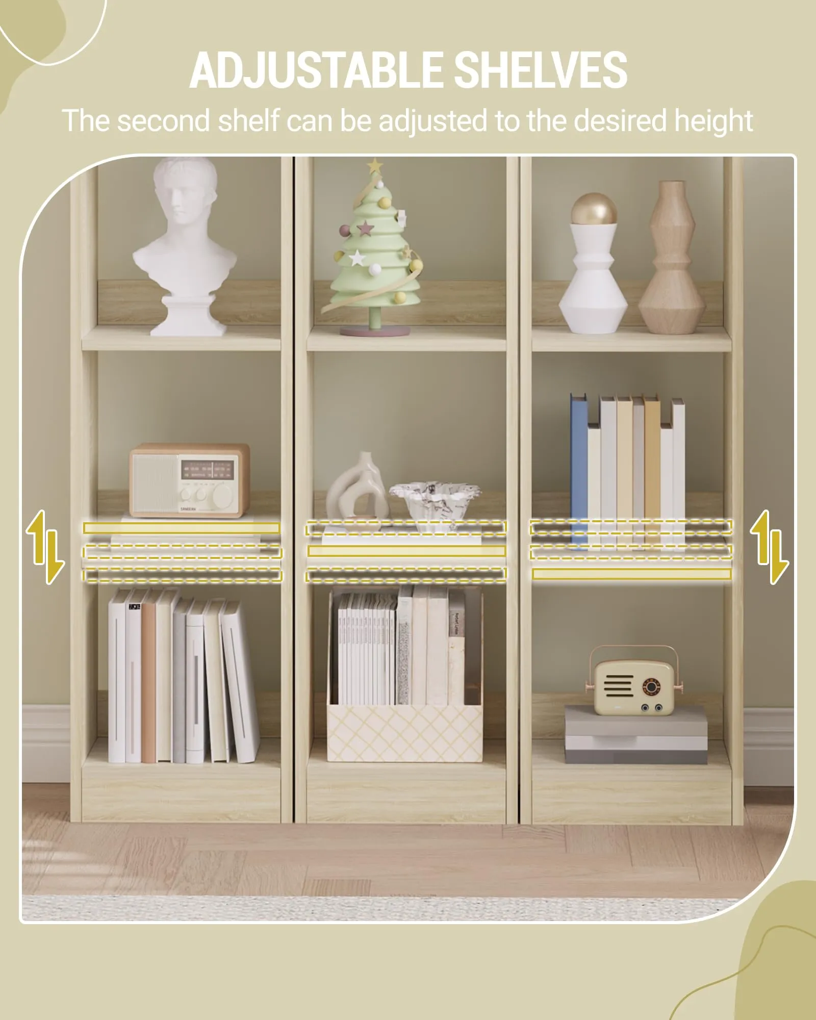 Hzuaneri Libreria a 6 Ripiani, 24 x 30 x 183 cm, Rovere - immagine 7