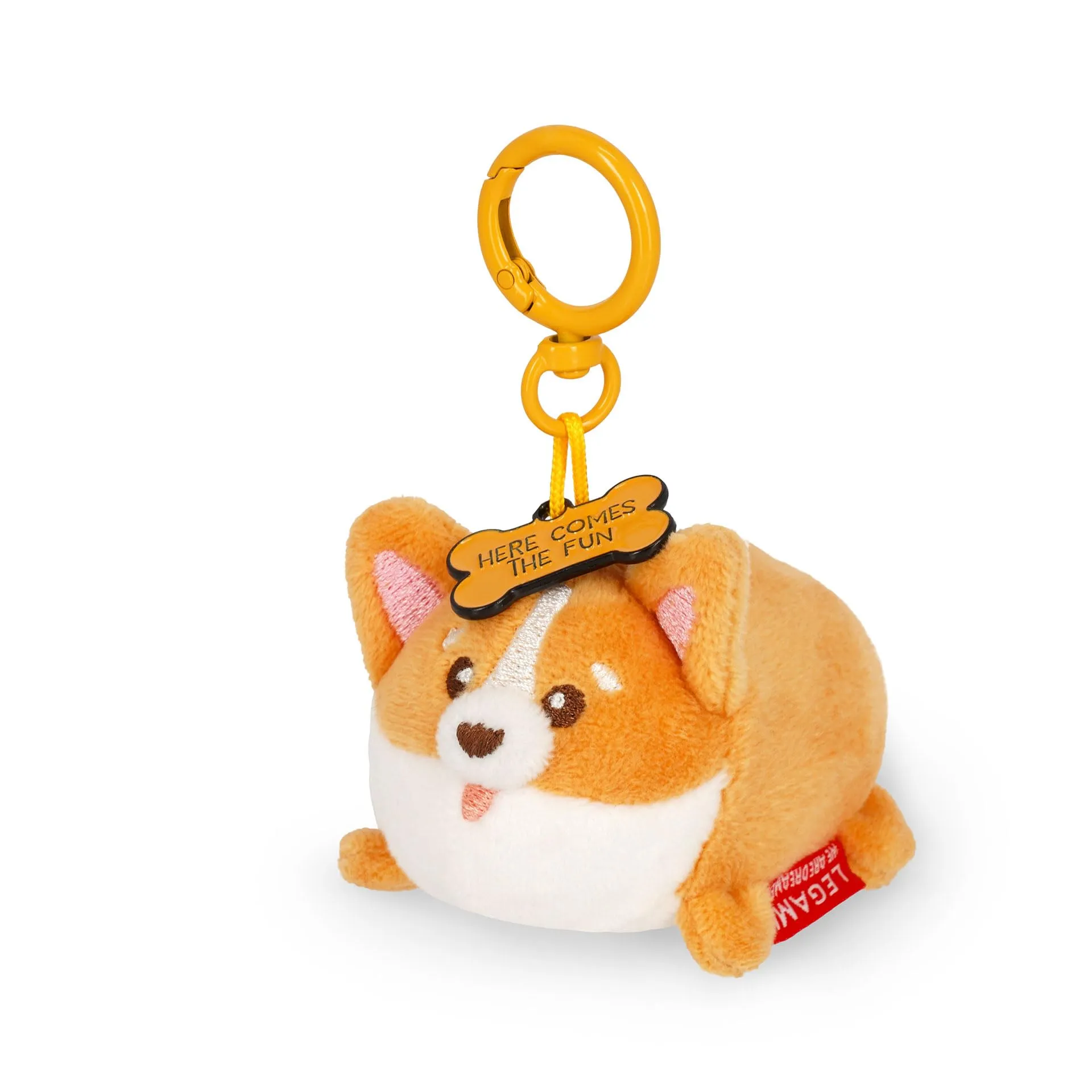 Legami Portachiavi Super Soft Corgi, Peluche con Messaggio Inciso e Moschettone, 7x11 cm - immagine 2