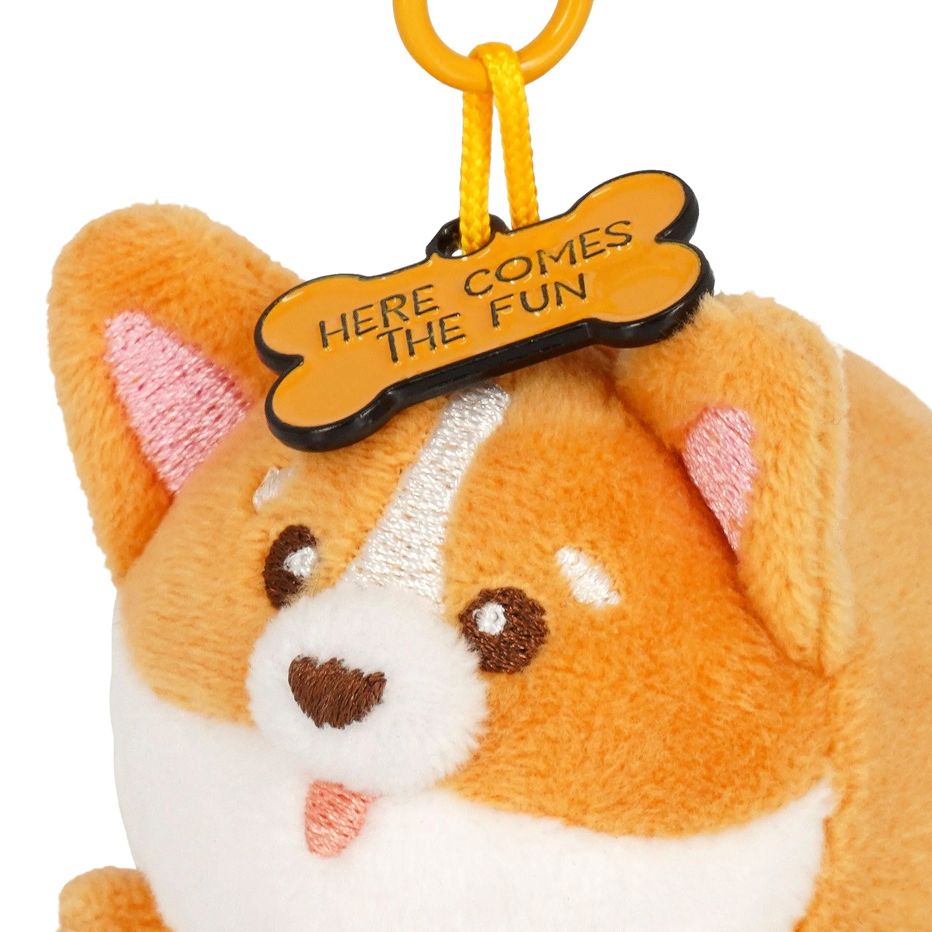 Legami Portachiavi Super Soft Corgi, Peluche con Messaggio Inciso e Moschettone, 7x11 cm - immagine 3