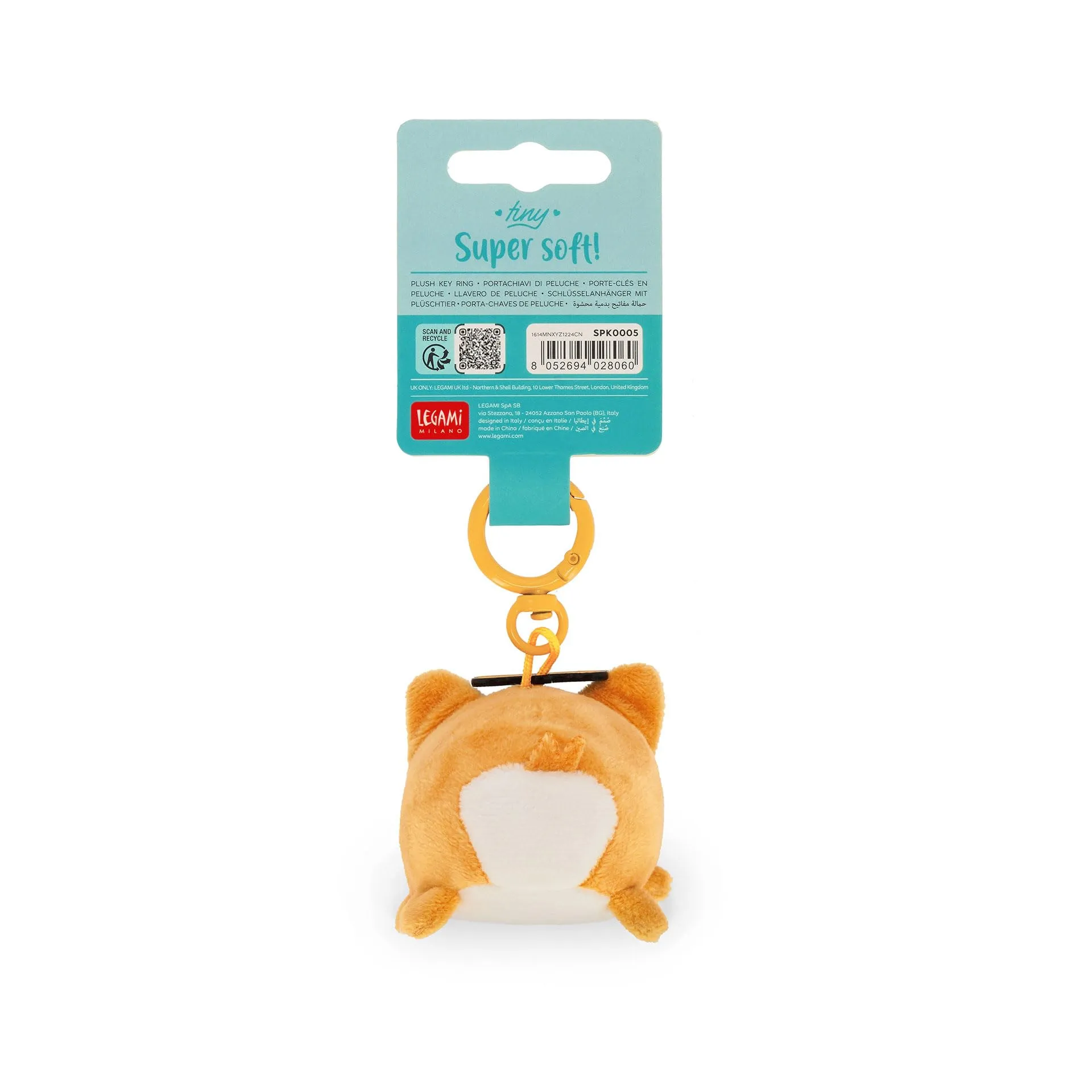 Legami Portachiavi Super Soft Corgi, Peluche con Messaggio Inciso e Moschettone, 7x11 cm - immagine 5