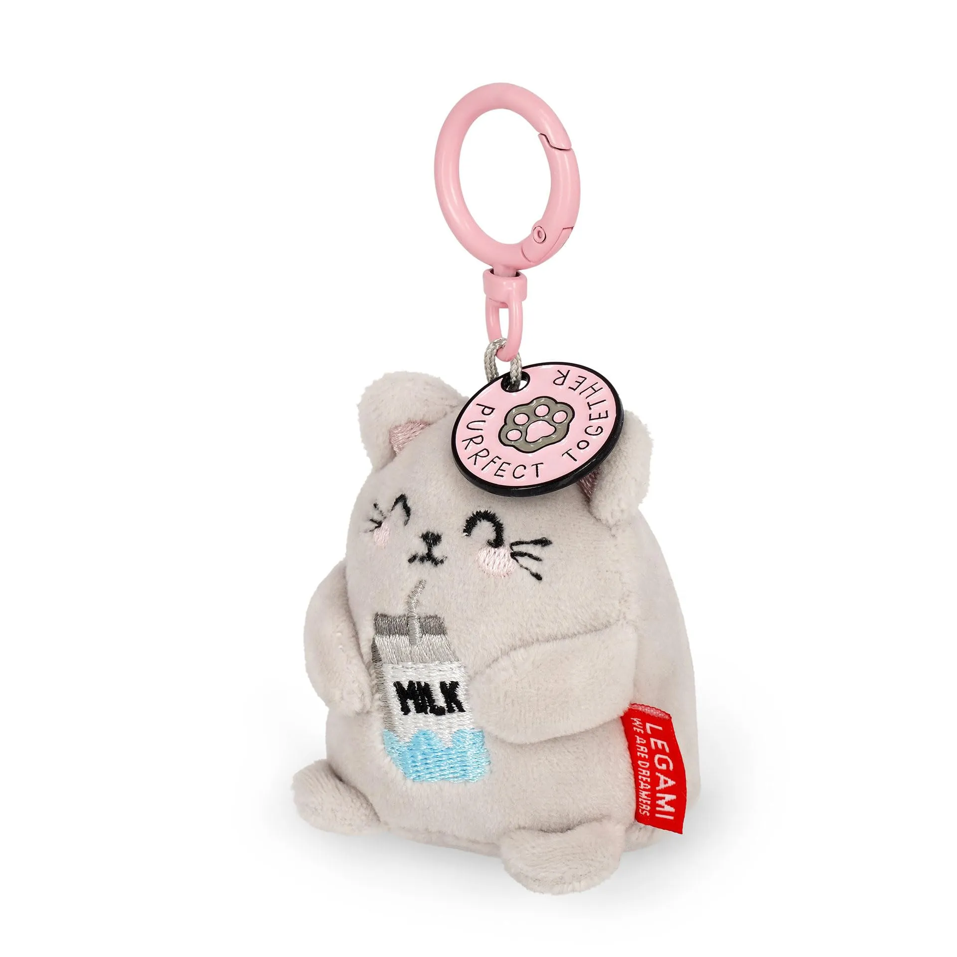 Legami Portachiavi Super Soft Kitty, Peluche con Messaggio Inciso e Moschettone, 7x11 cm - immagine 2