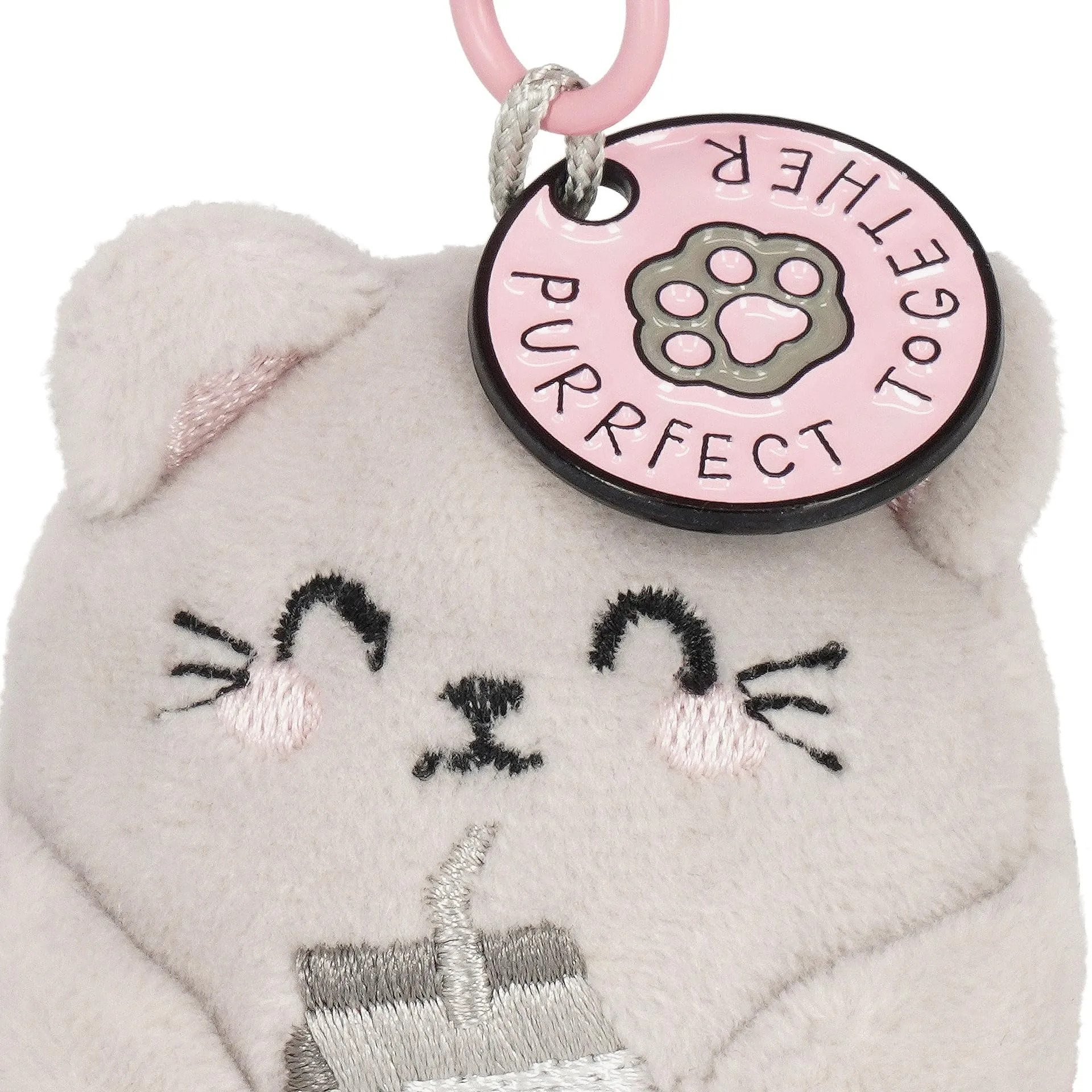 Legami Portachiavi Super Soft Kitty, Peluche con Messaggio Inciso e Moschettone, 7x11 cm - immagine 3