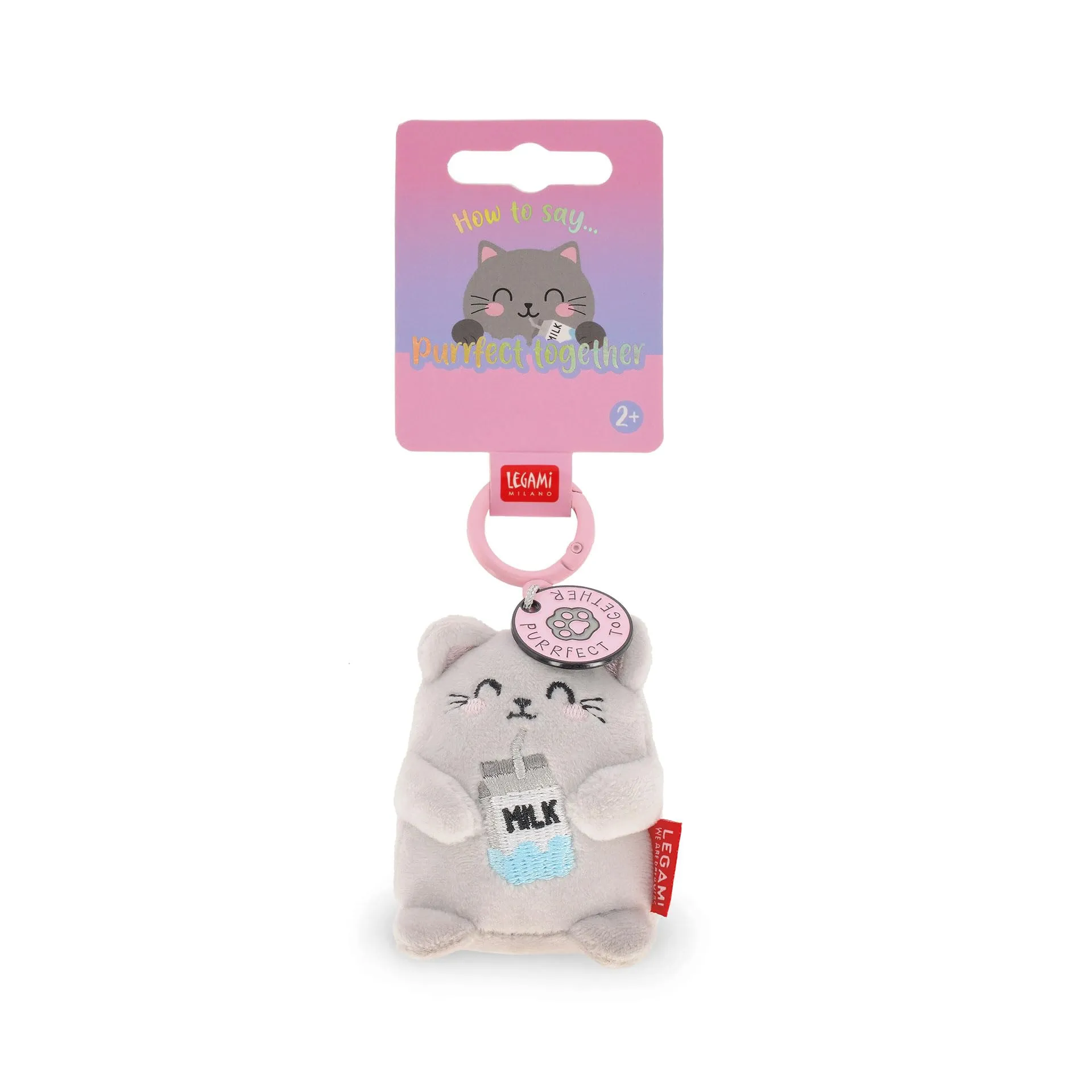Legami Portachiavi Super Soft Kitty, Peluche con Messaggio Inciso e Moschettone, 7x11 cm - immagine 4