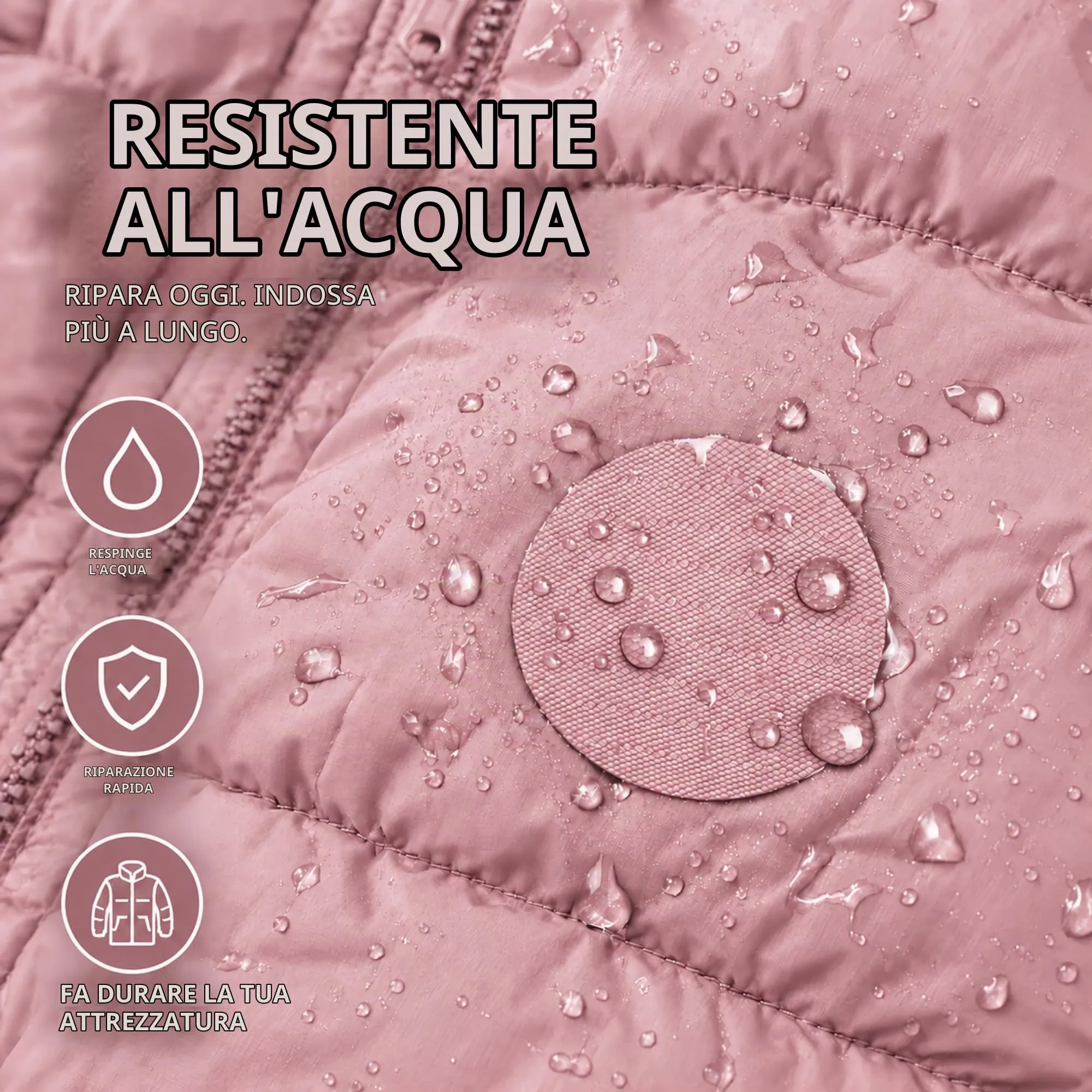 aZengear Toppe di Riparazione Impermeabili per Piumino e Tenda, 11 Pezzi, Rosa Antico - immagine 5