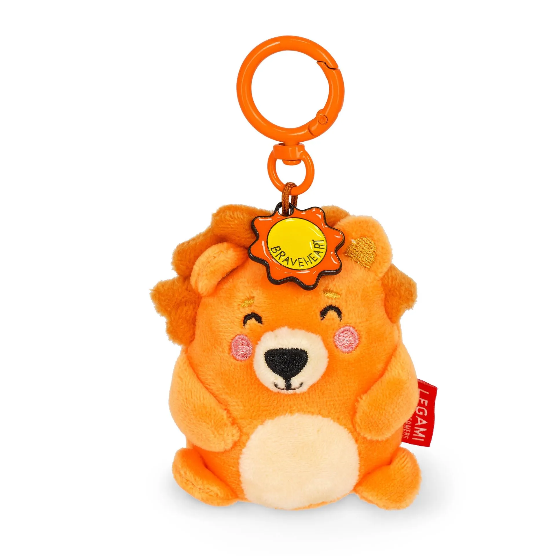 Legami Portachiavi Super Soft Lion, Peluche con Messaggio Inciso e Moschettone in Zinco, 7x11 cm - immagine 1