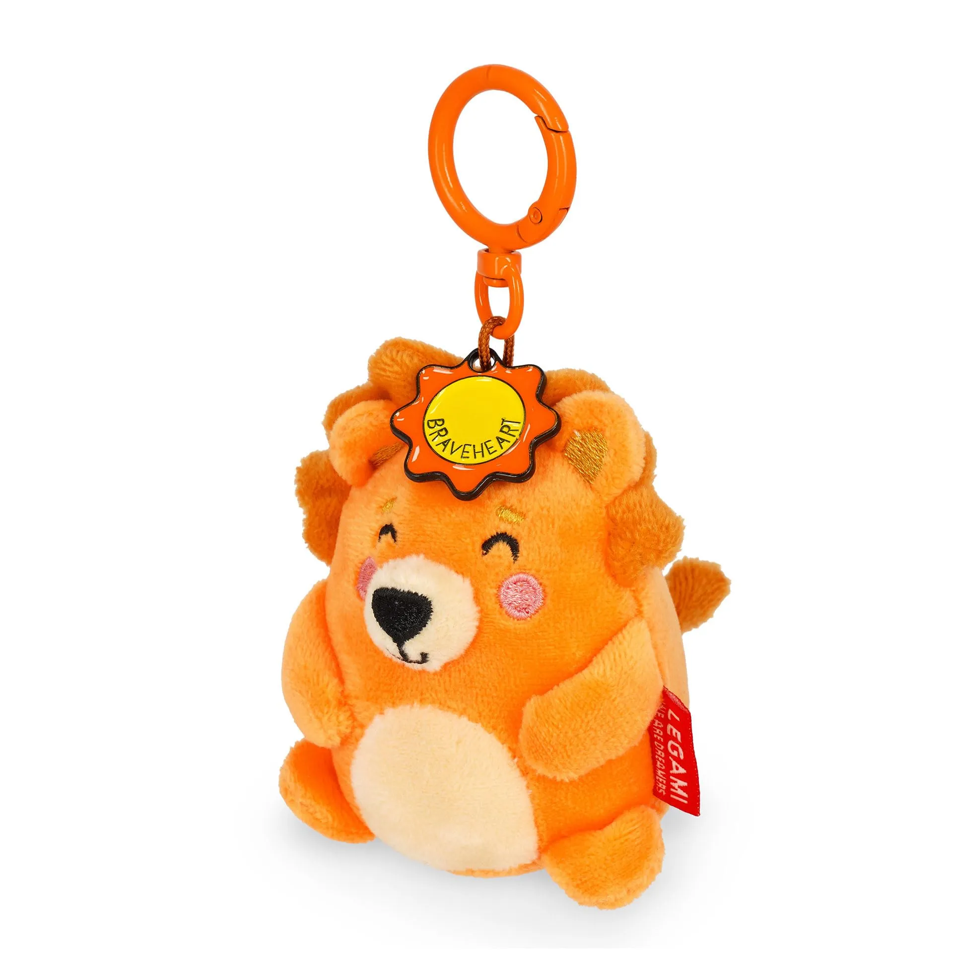 Legami Portachiavi Super Soft Lion, Peluche con Messaggio Inciso e Moschettone in Zinco, 7x11 cm - immagine 2