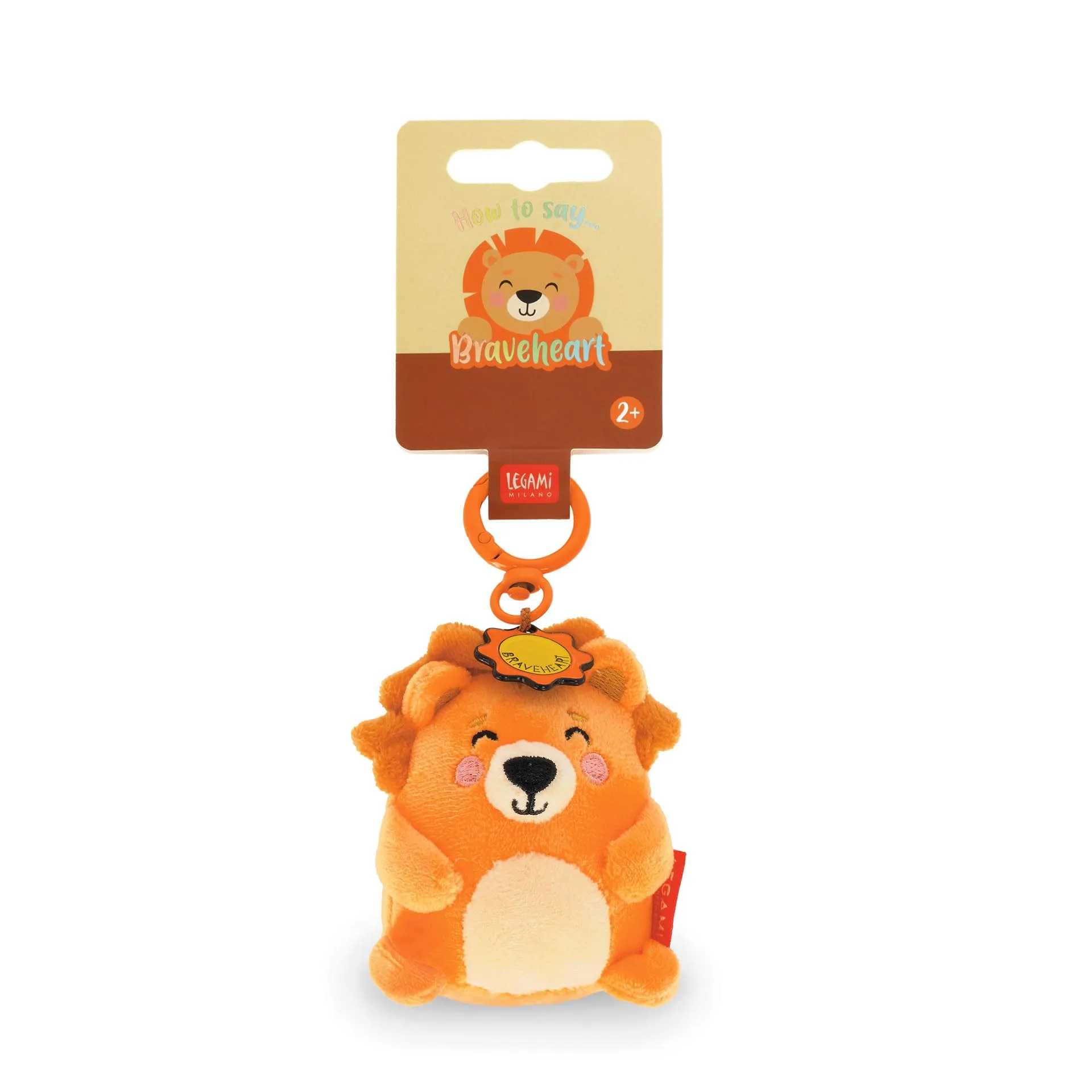 Legami Portachiavi Super Soft Lion, Peluche con Messaggio Inciso e Moschettone in Zinco, 7x11 cm - immagine 4