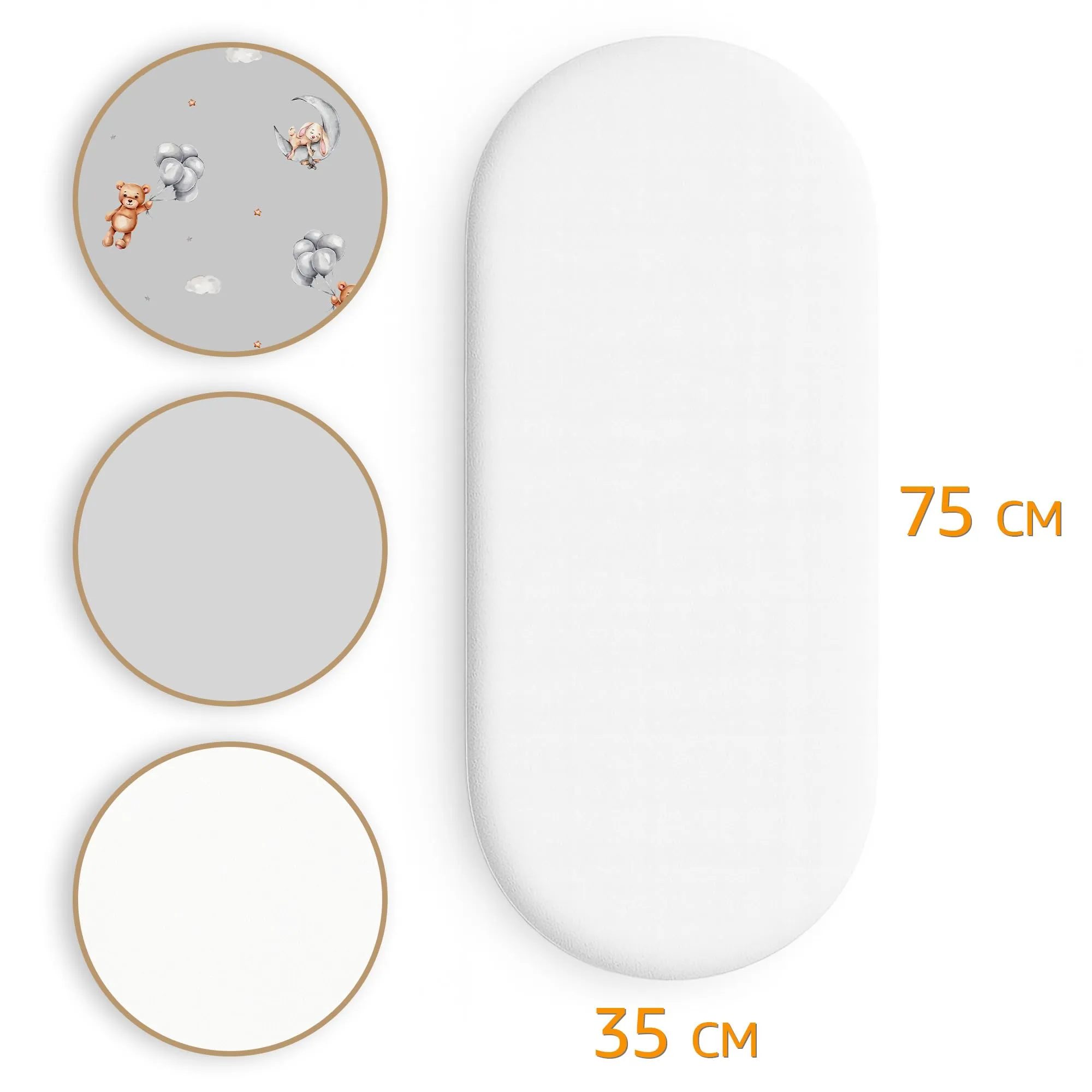 Totsy Baby Set di 3 Lenzuola con angoli elastici e Coprimaterasso Impermeabile per Passeggino, 35x75 cm, Orsi Di Peluche - immagine 2