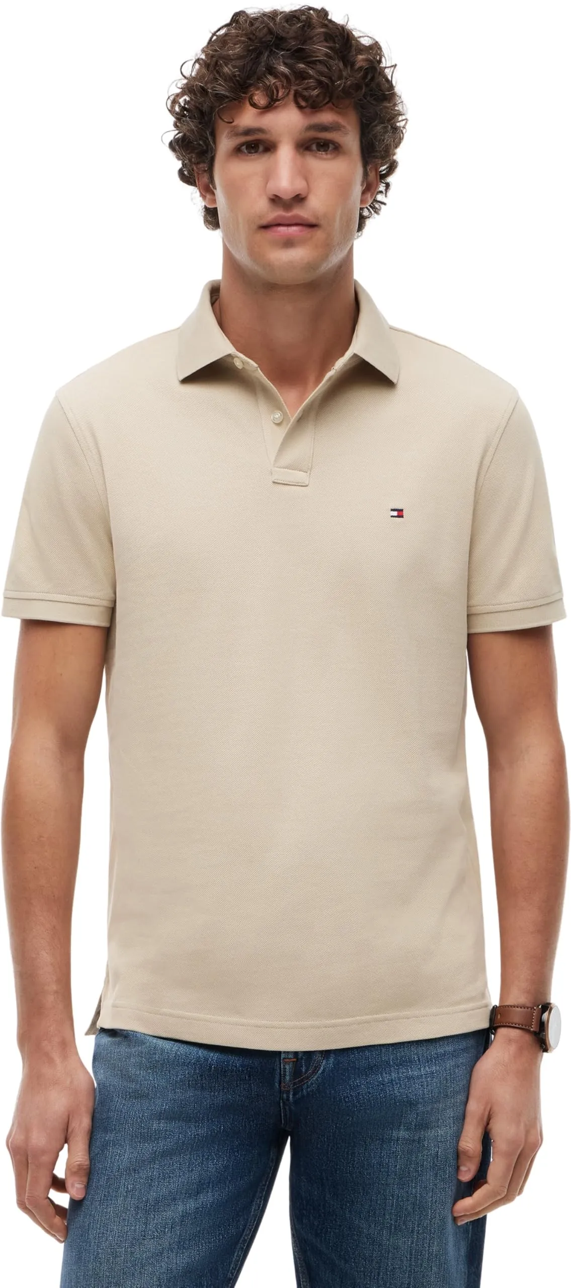 Tommy Hilfiger Uomo Maglietta Polo Maniche Corte 1985 Regular Fit, Sandalwood, M - immagine 1