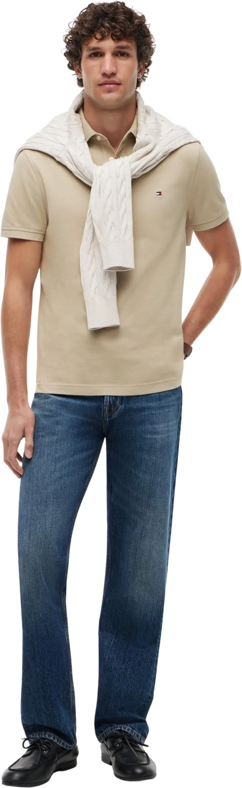 Tommy Hilfiger Uomo Maglietta Polo Maniche Corte 1985 Regular Fit, Sandalwood, M - immagine 5