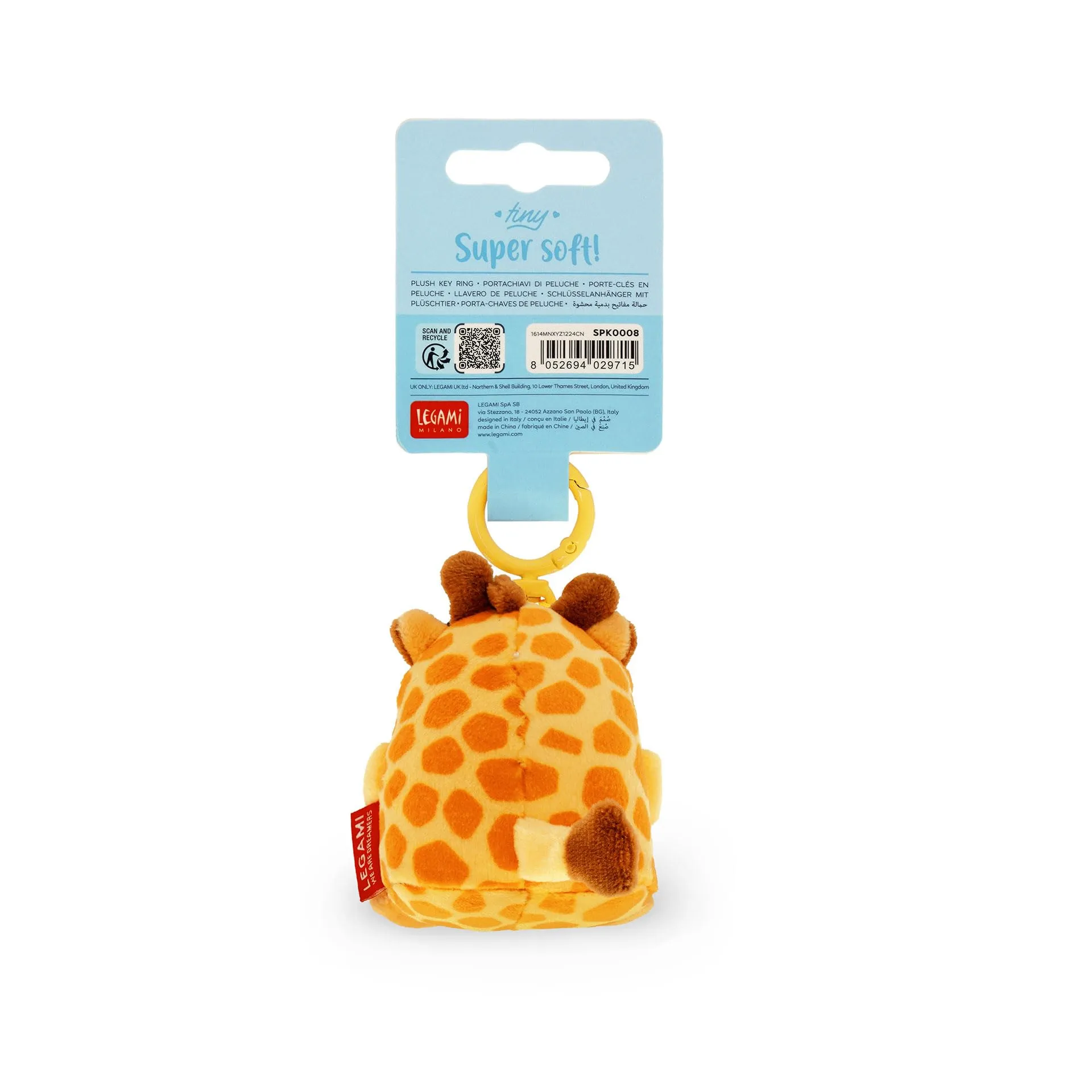 Legami Portachiavi Super Soft Giraffa, Peluche con Messaggio e Moschettone, 7x11 cm - immagine 5