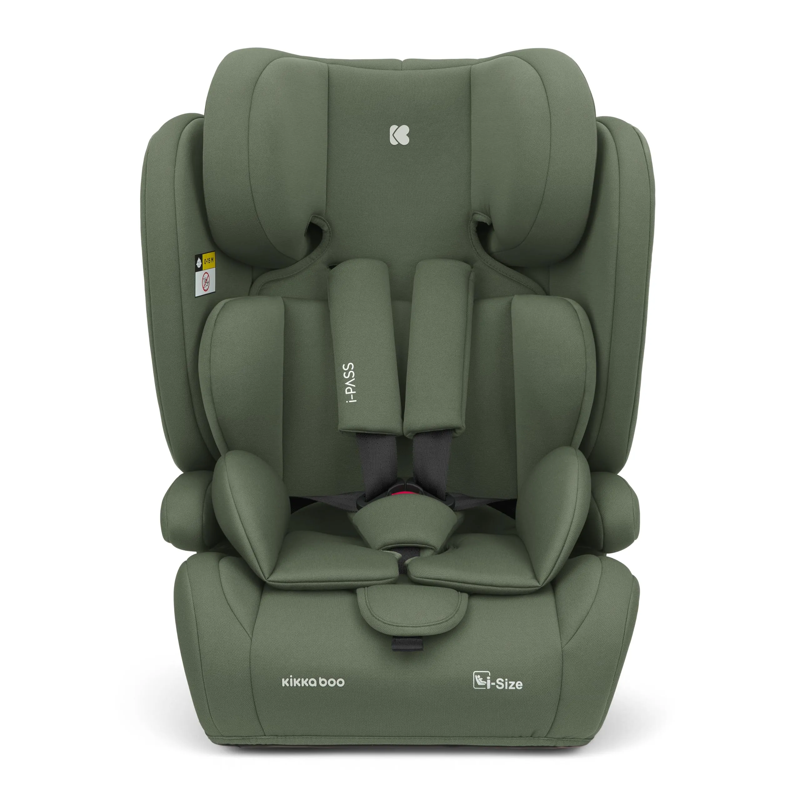 KikkaBoo i-PASS Seggiolino Auto Gruppo 1/2/3 i-Size 76-150 cm, Verde militare - immagine 4